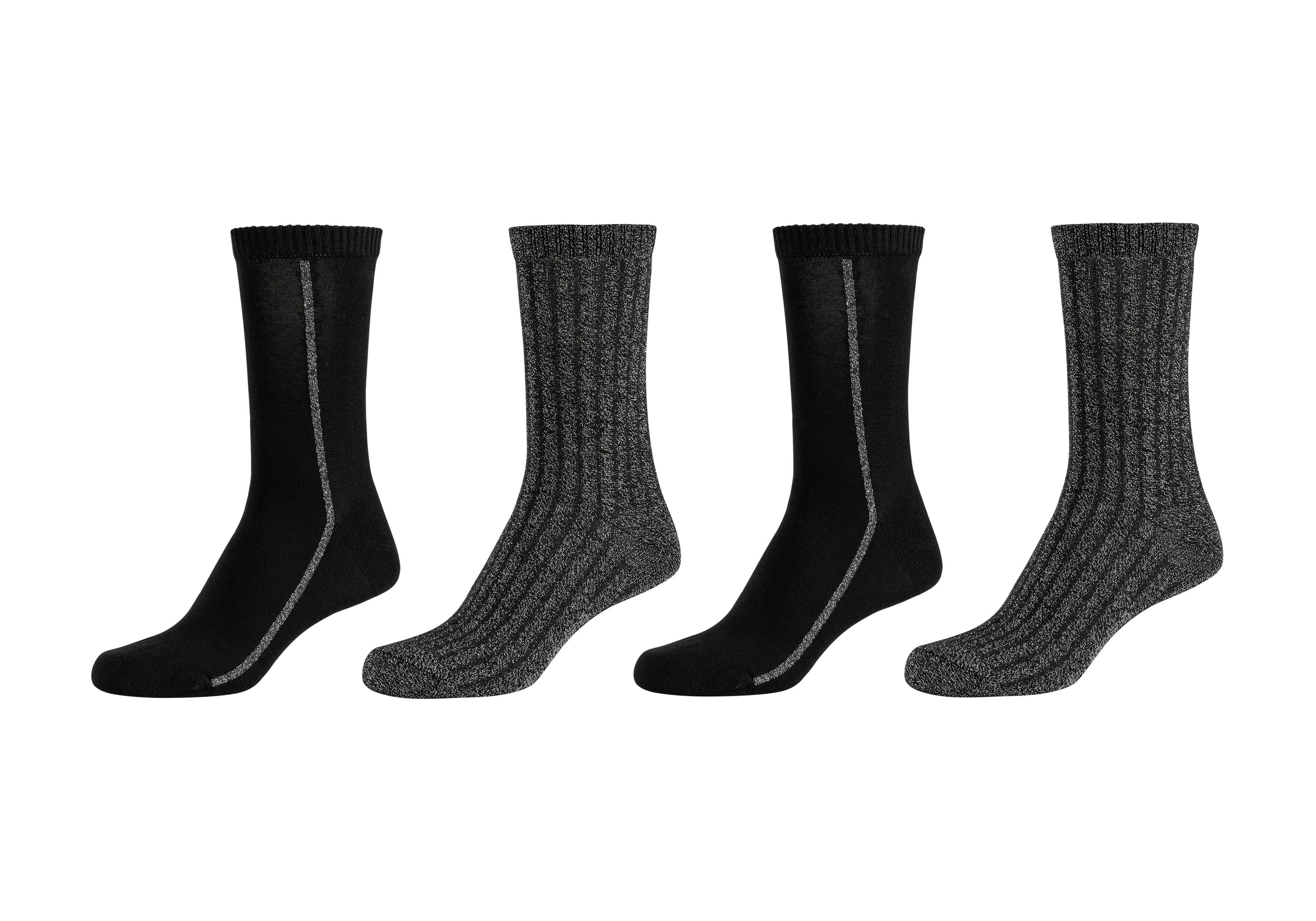 Camano Sokken Silky Touch (Set van 4) dames sokken maat 35-38 zwart