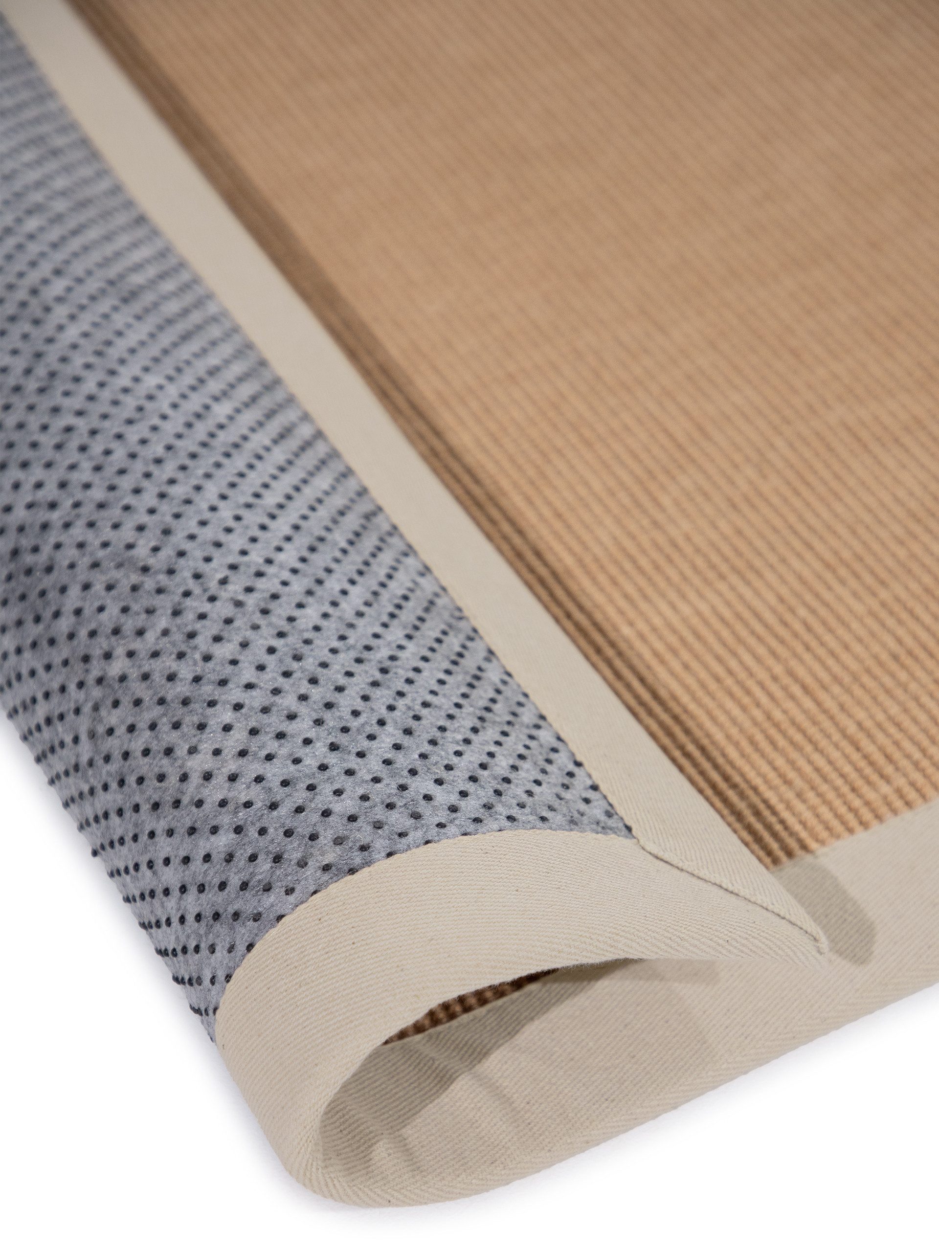 carpetfine Loper Sisal met gekleurd randdessin, antislip achterzijde