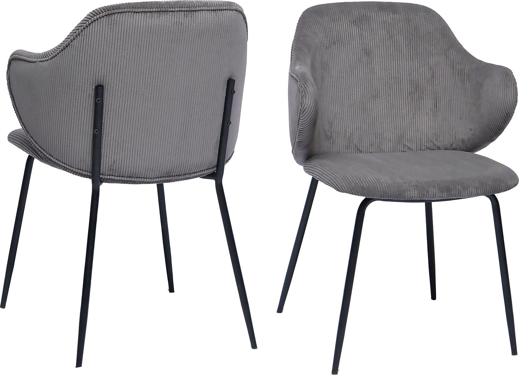 SalesFever Stoel met armleuningen Bekleding in corduroy-look (set, 2 stuks)