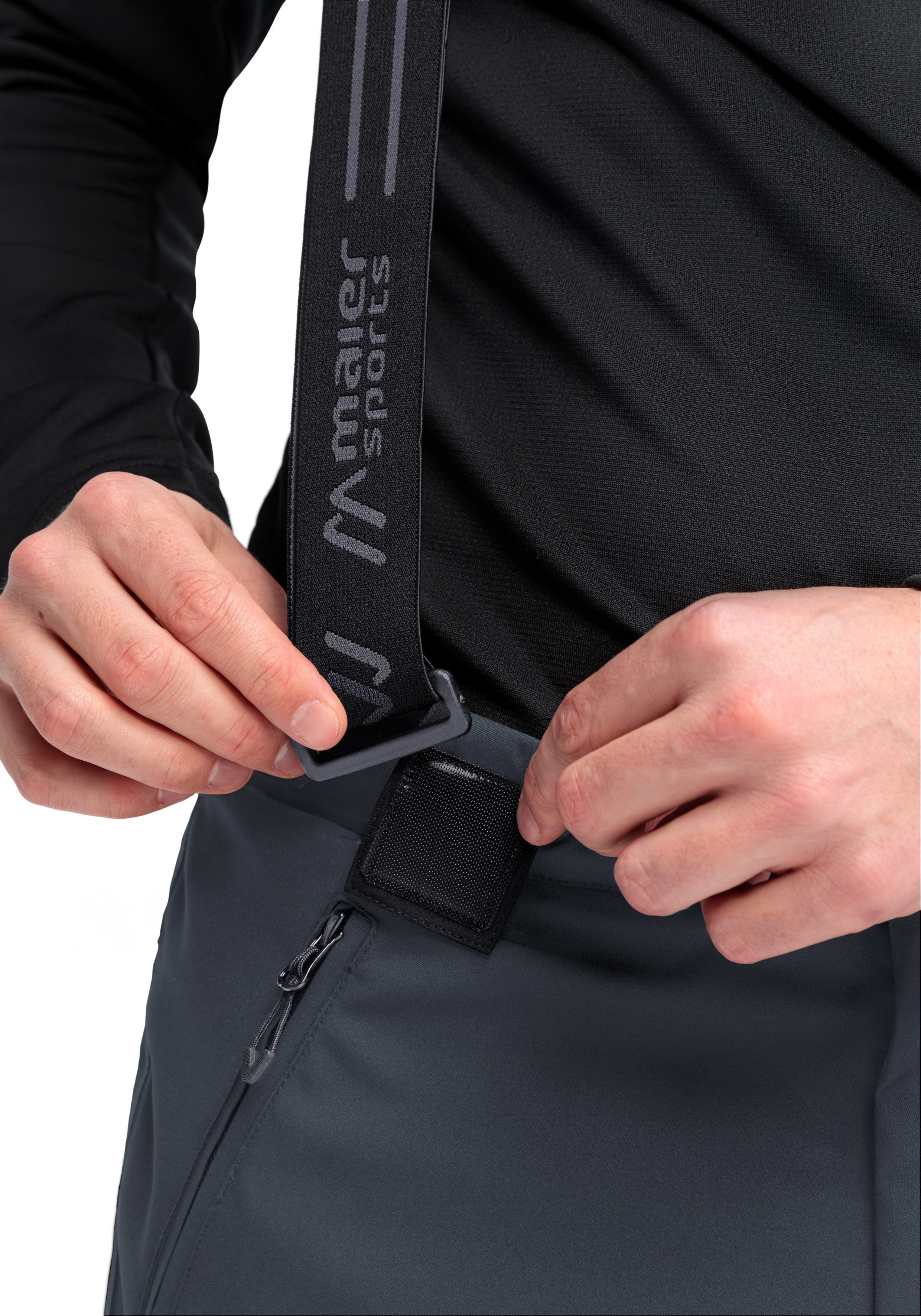 Maier Sports Skibroek Anton slim 2.0 Heren sneeuwbroek met bretels, wind/waterdicht, slim fit