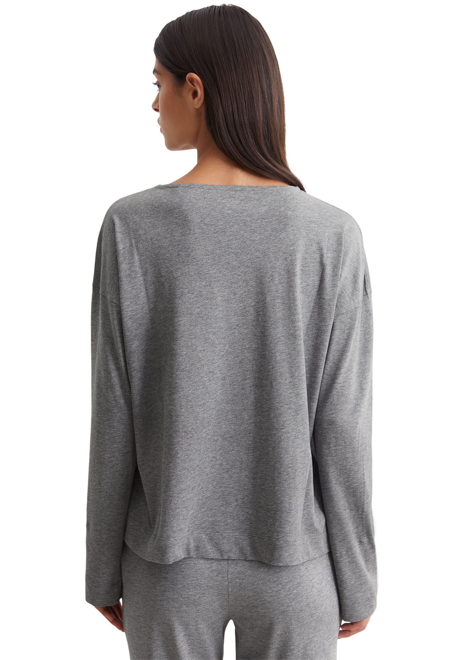 Marc O'Polo Pyjama top Mix & Match Cotton-Woven met ronde hals en rechte zoom met zijslitsen