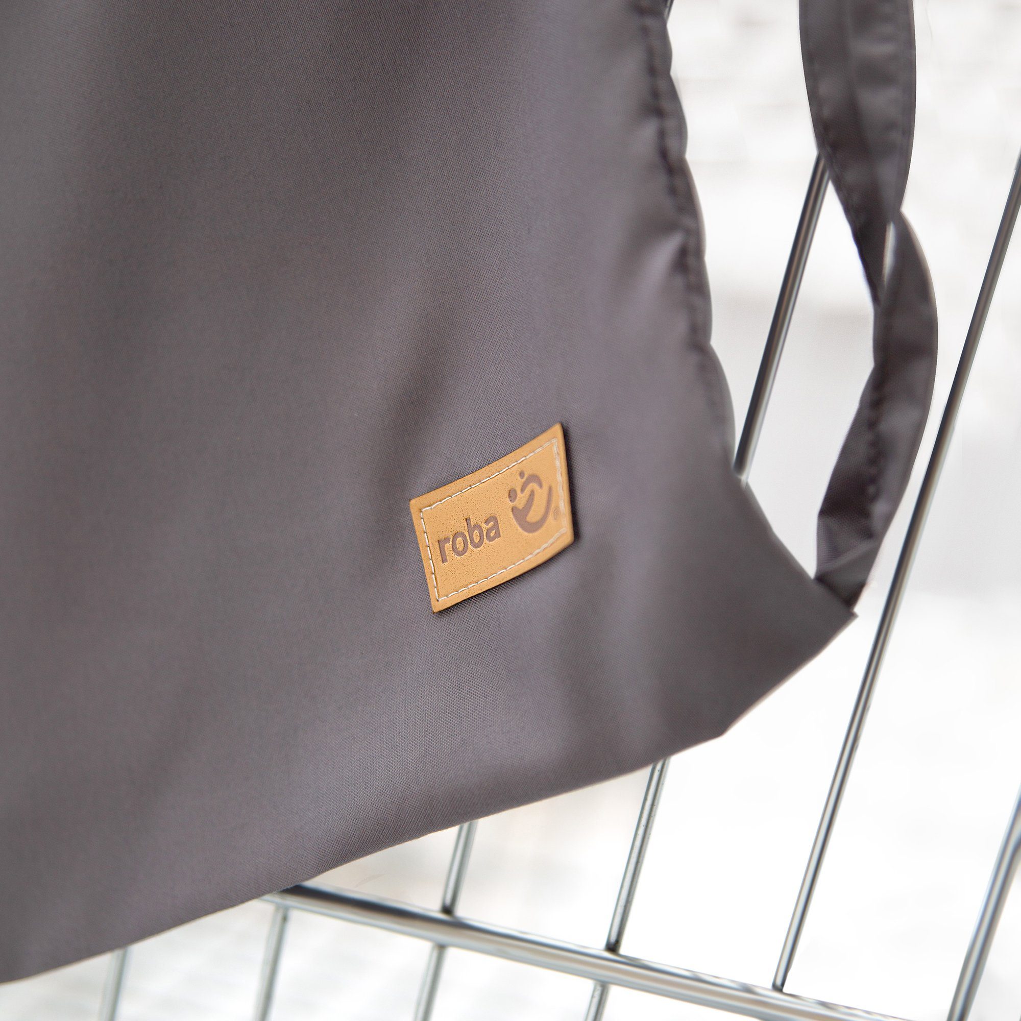 Roba® Draagdoek Style, antraciet Beschermer voor in de winkelwagen inclusief draagrugzak
