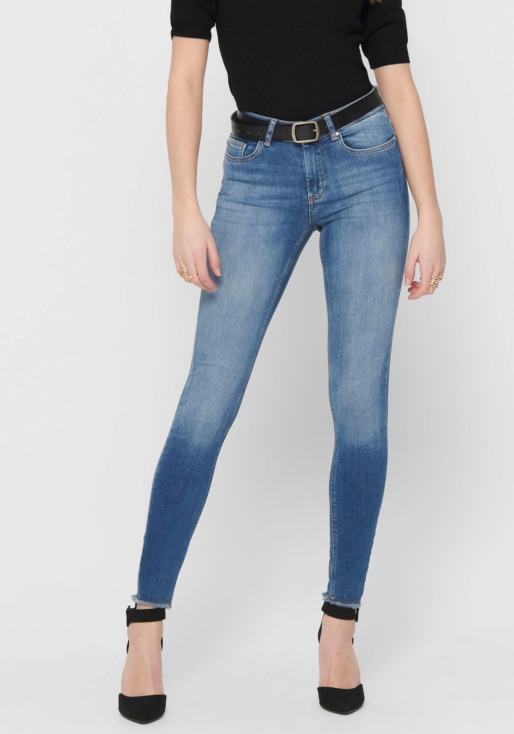 NU 15% KORTING: Only Blush mid ankle raw Skinny jeans