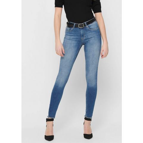 Only Blush mid ankle raw Skinny jeans