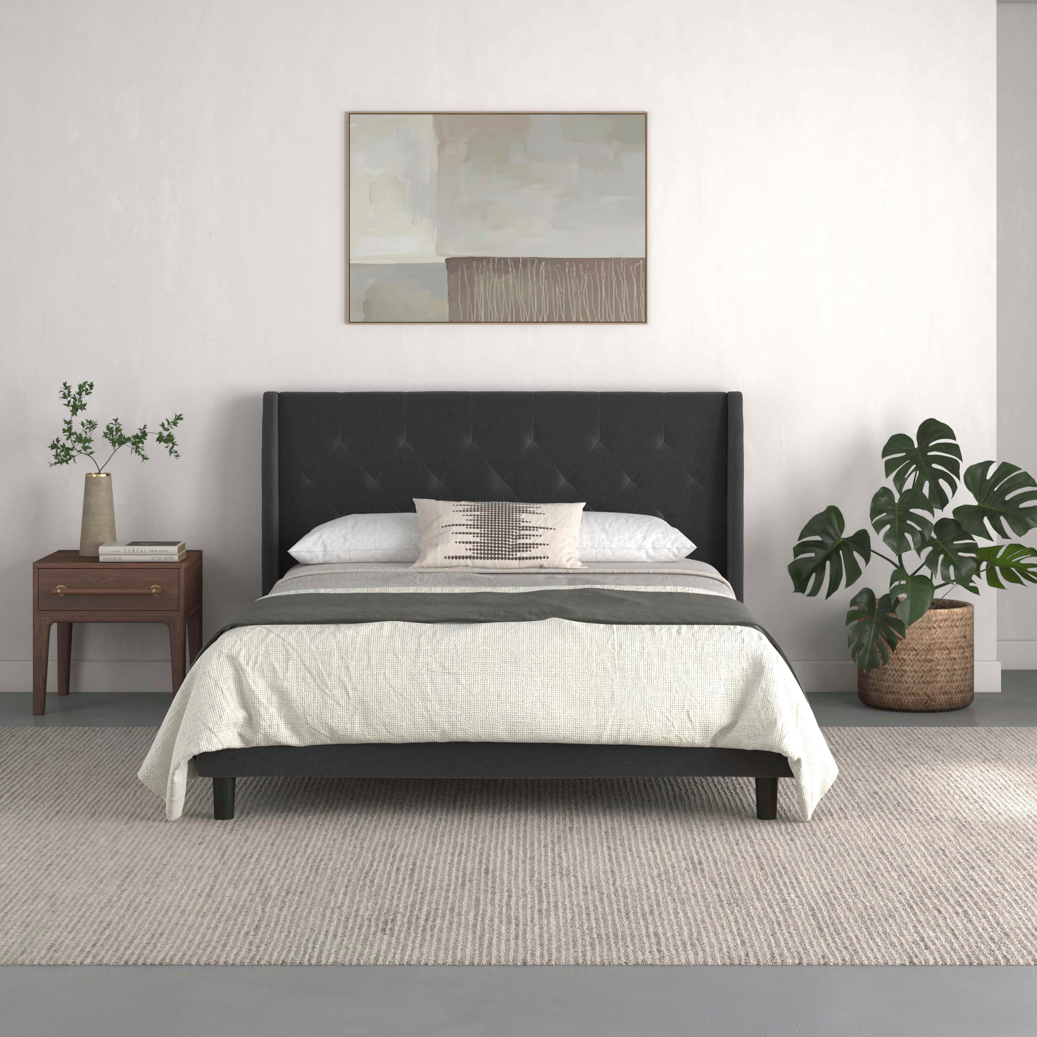 Home affaire Gestoffeerd bed Kempton met ruitencapitonnage, zacht verdikt, ligoppervlak 140x200 of 180x200 cm (1-delig)