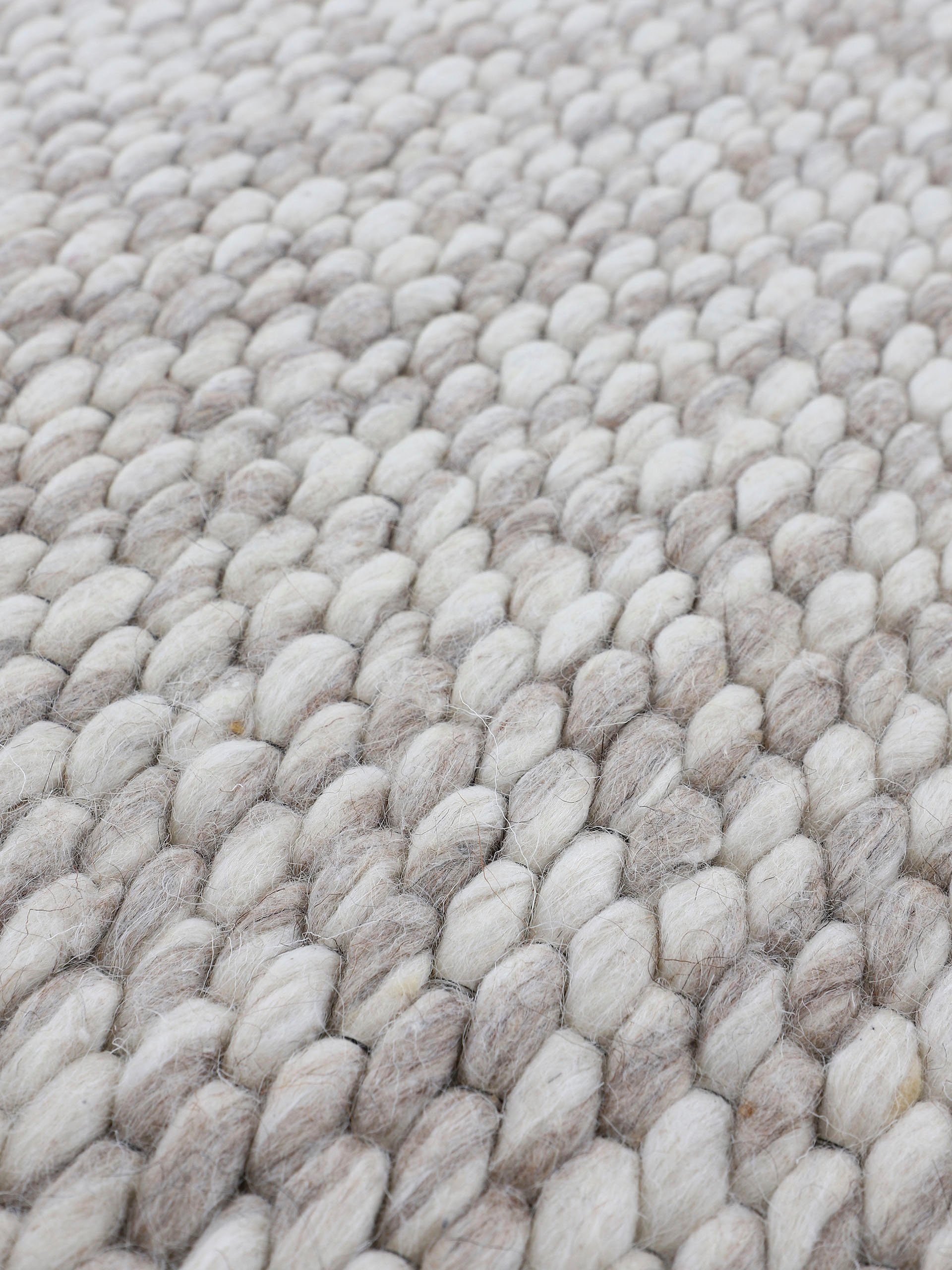carpetfine Wollen kleed Sina grove structuur, tijdloos design, 100% wol, woonkamer