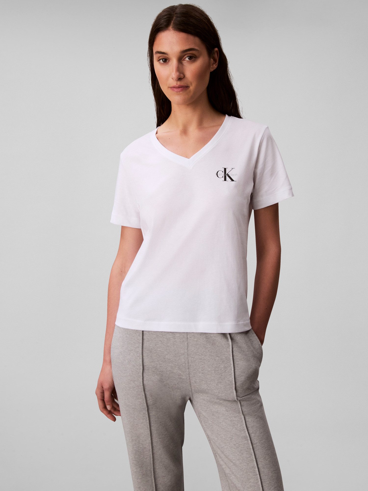 Calvin Klein Shirt met korte mouwen A- Logo VN 2 pack Tee (Set van 2)