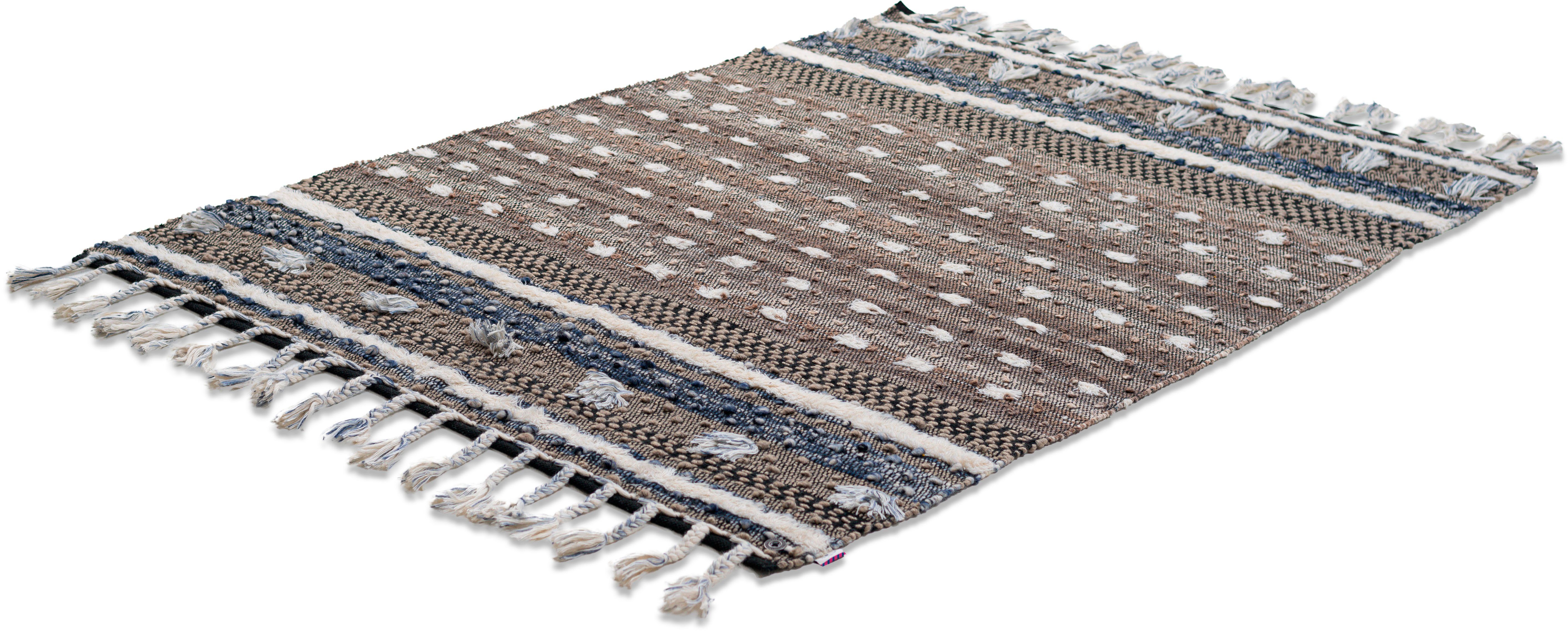 TOM TAILOR HOME Wollen kleed Vintage Funky Nature zuivere wol, met de hand geweven, met franje