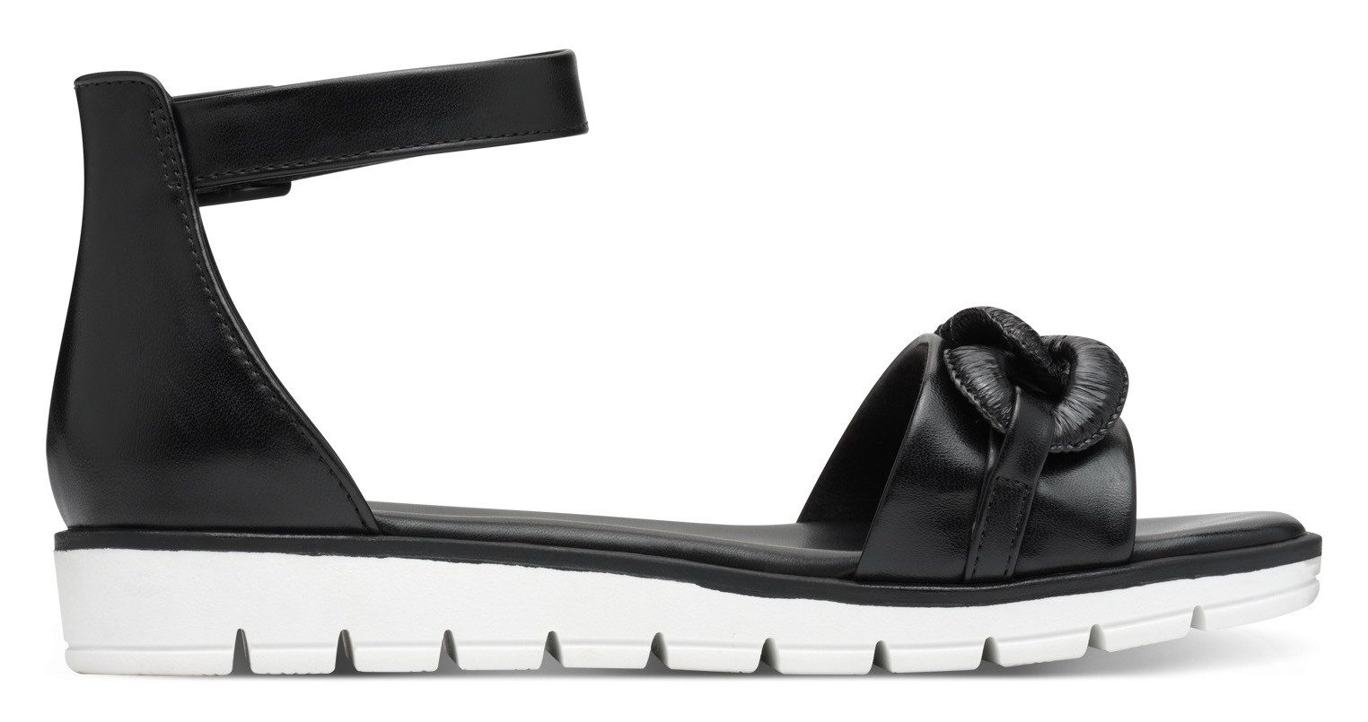 Marco Tozzi Sandalen , sleehak, zomerschoen, sandaal, met sierketting in ton-sur-ton