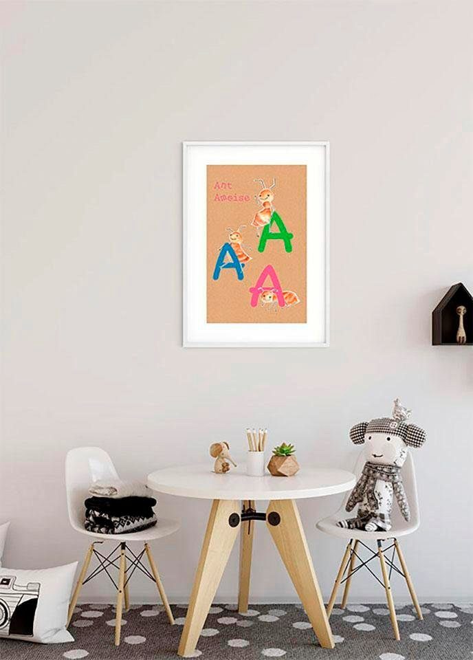 Komar Wanddecoratie ABC animal A Wanddecoratie - zonder lijst (1 stuk)