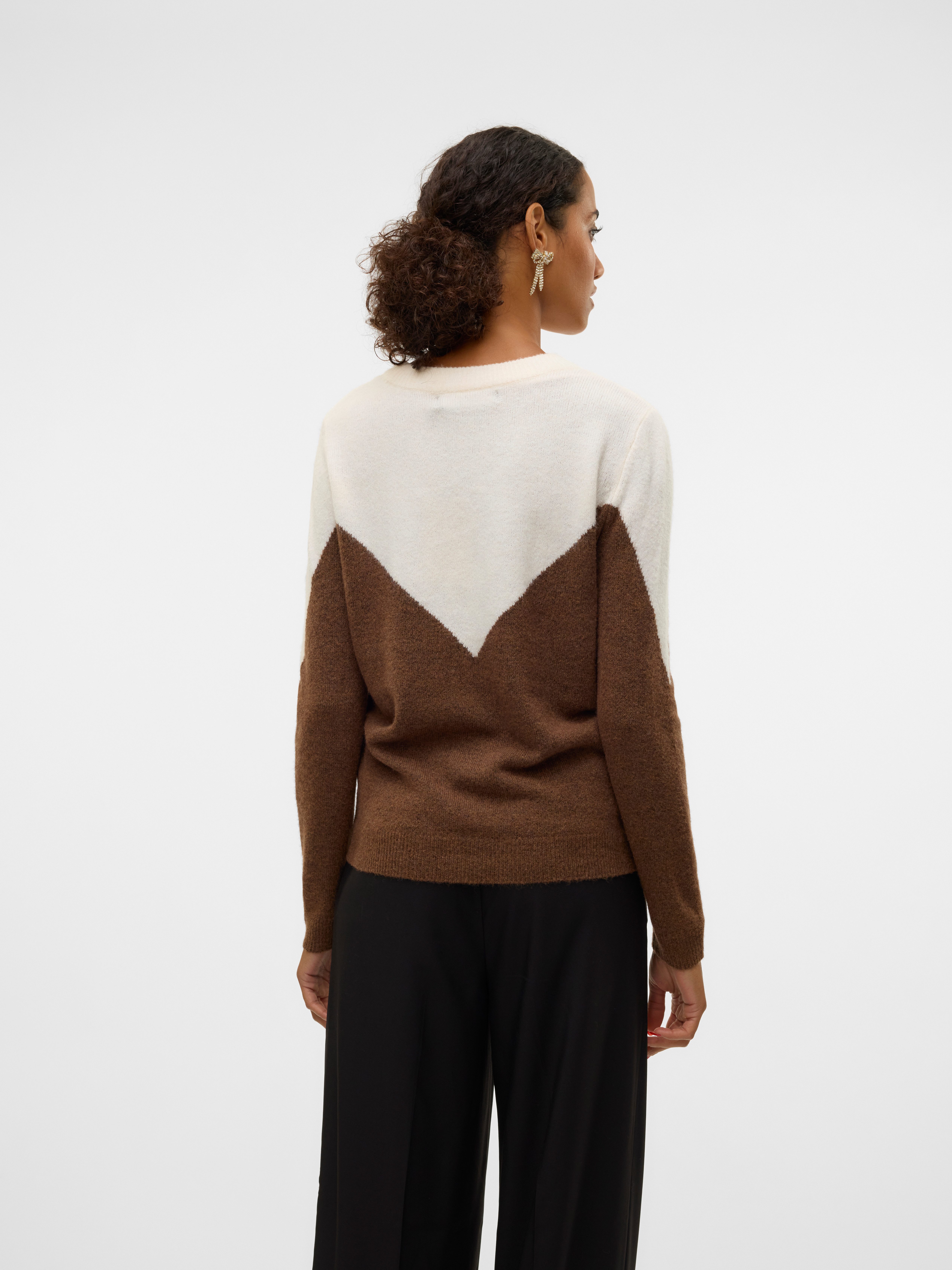 Vero Moda Gebreide trui VMPLAZA LS BLOCK PULLOVER GA BOO