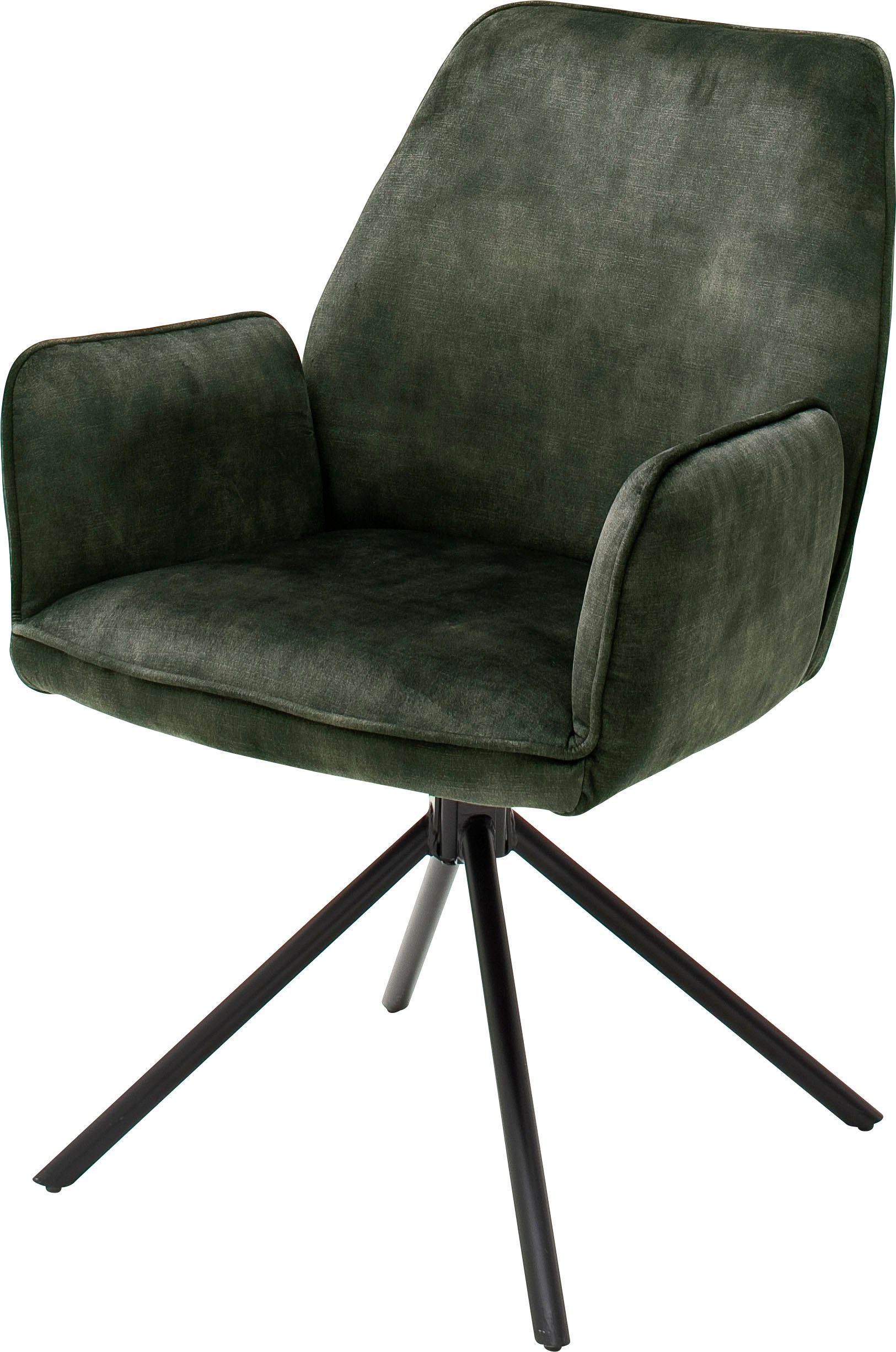MCA furniture Eetkamerstoel Ottawa met armleuning Vintage suède-look met opstaande naad, stoel belastbaar tot 120 kg (set, 2 stuks)