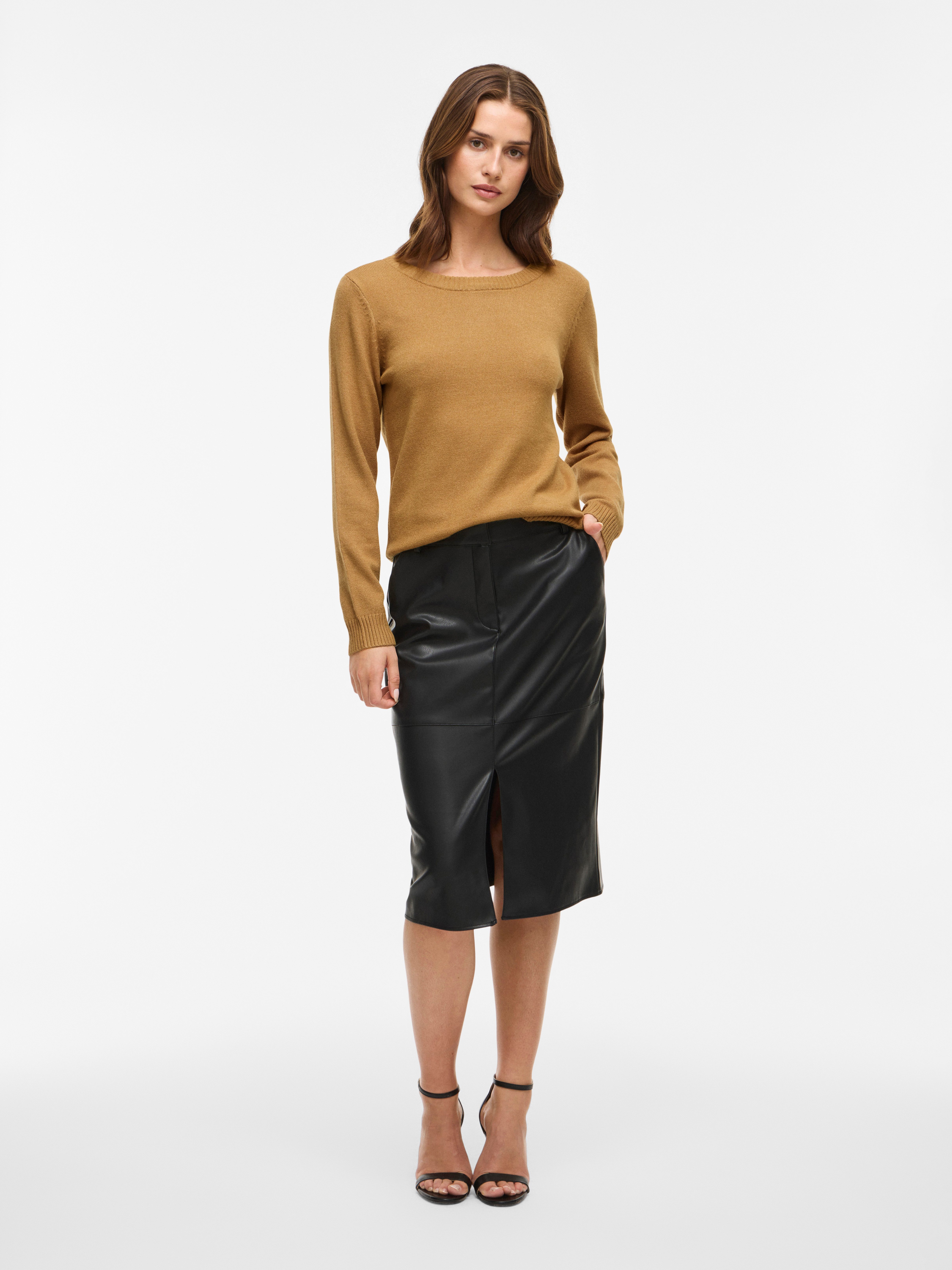 Vila Trui met ronde hals VIRIL O-NECK L/S KNIT TOP - NOOS