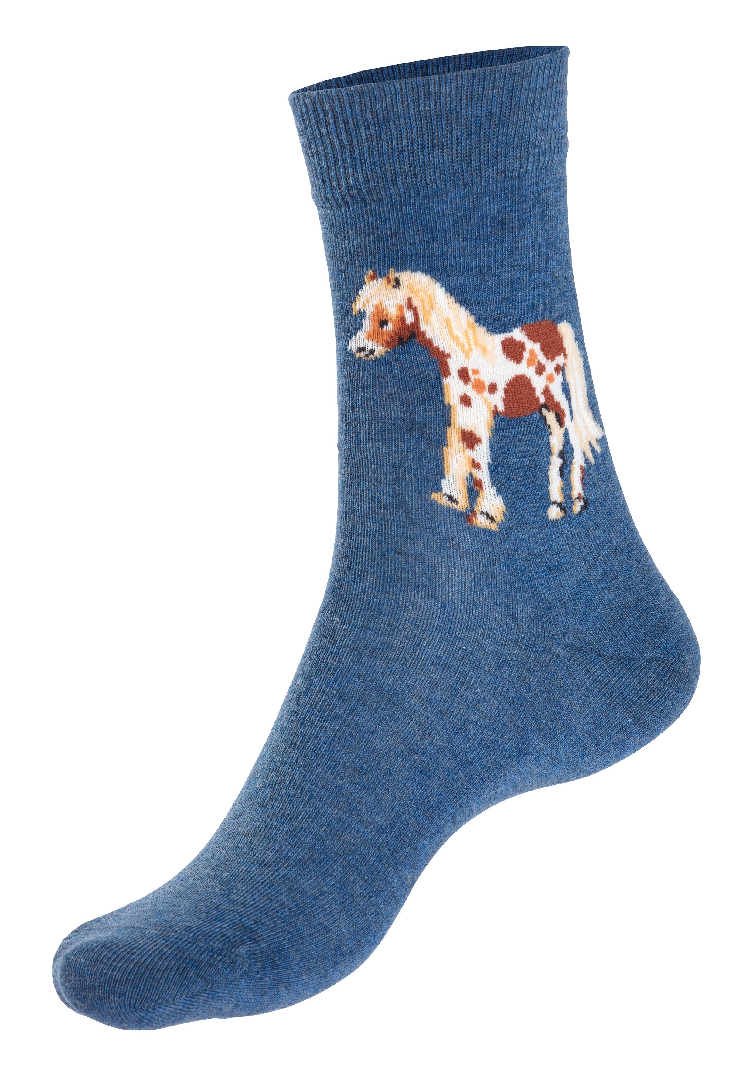 H.I.S Sokken Met verschillende paardenmotieven (5 paar)