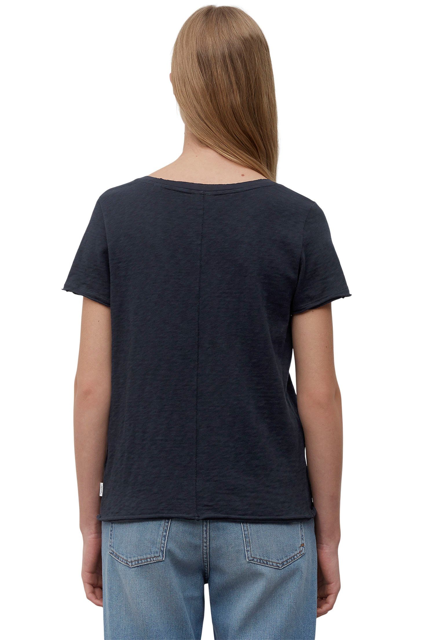 Marc O'Polo DENIM T-shirt met afgeronde v-hals