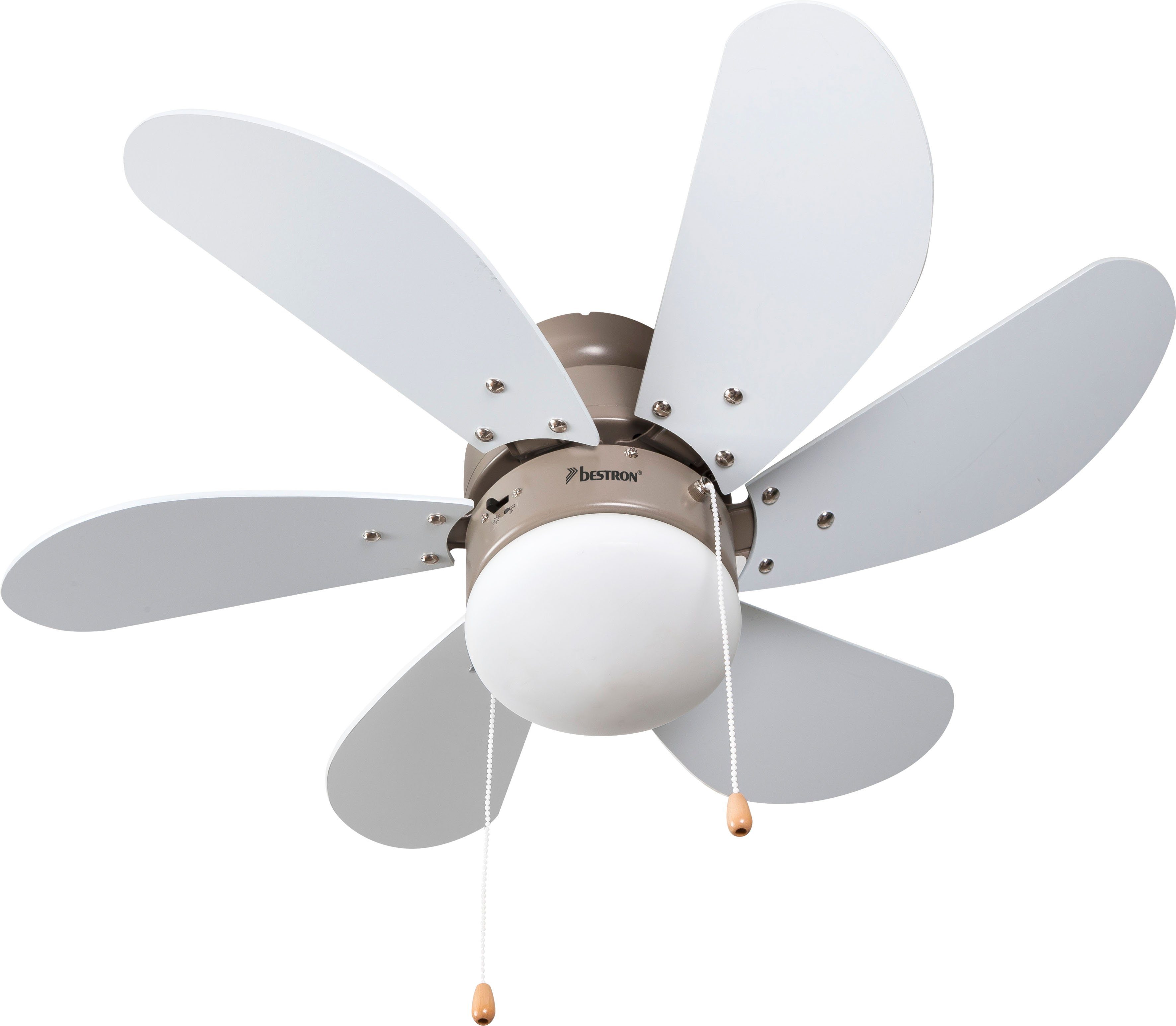 bestron Plafondventilator DC30T Verlichting, vleugelspanwijdte 75 cm ø cm, zomer-/winterfunctie, 50 W