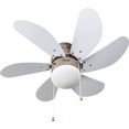 bestron plafondventilator dc30t met verlichting, grote vleugelspanwijdte van oe75 cm, met zomer--winterfunctie, 50 w, kleur: ahorn-wit wit