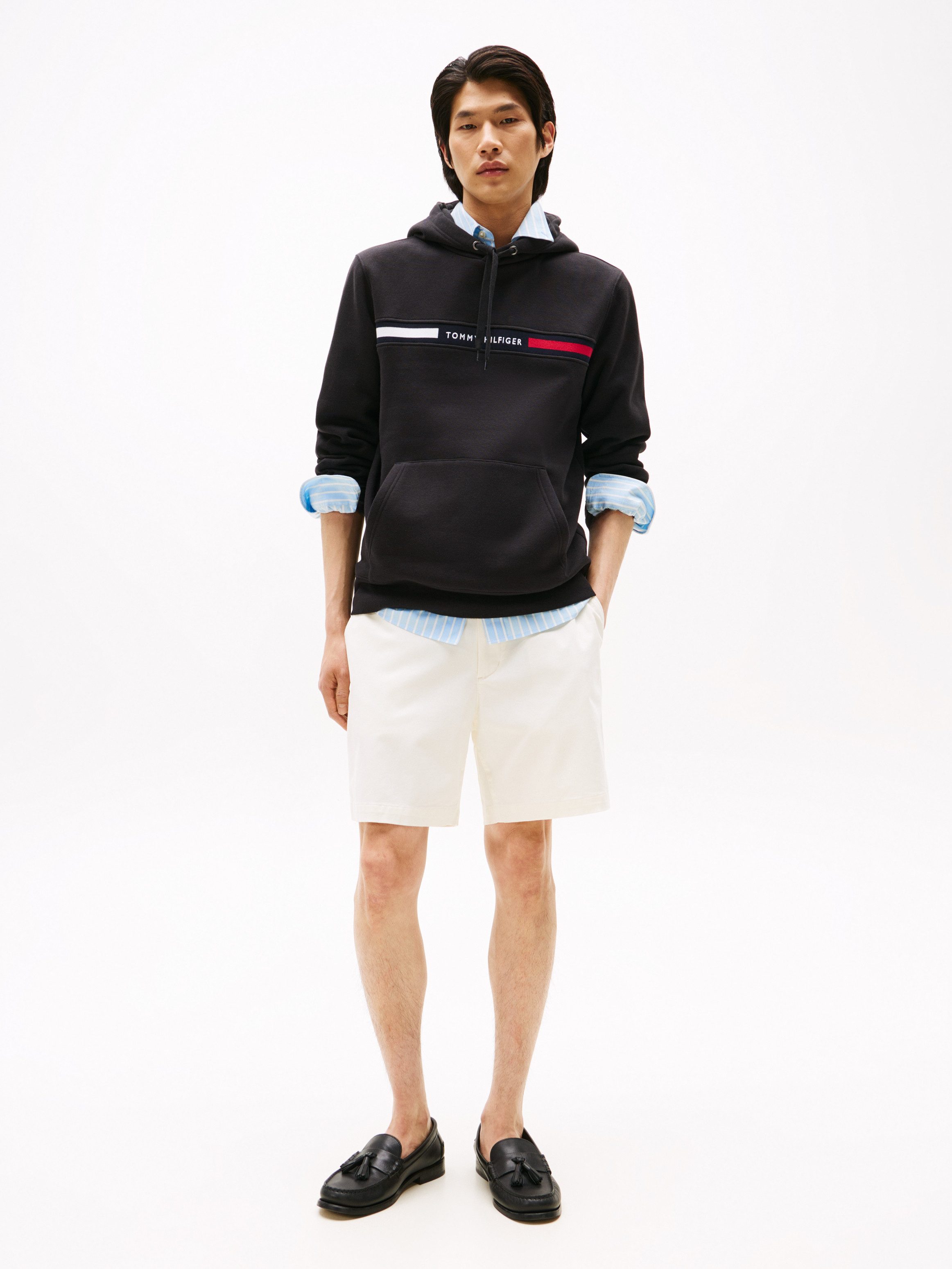 Tommy Hilfiger Hoodie HILFIGER CHEST INSERT HOODY met capuchon, kangoeroezak, logo-inscriptie