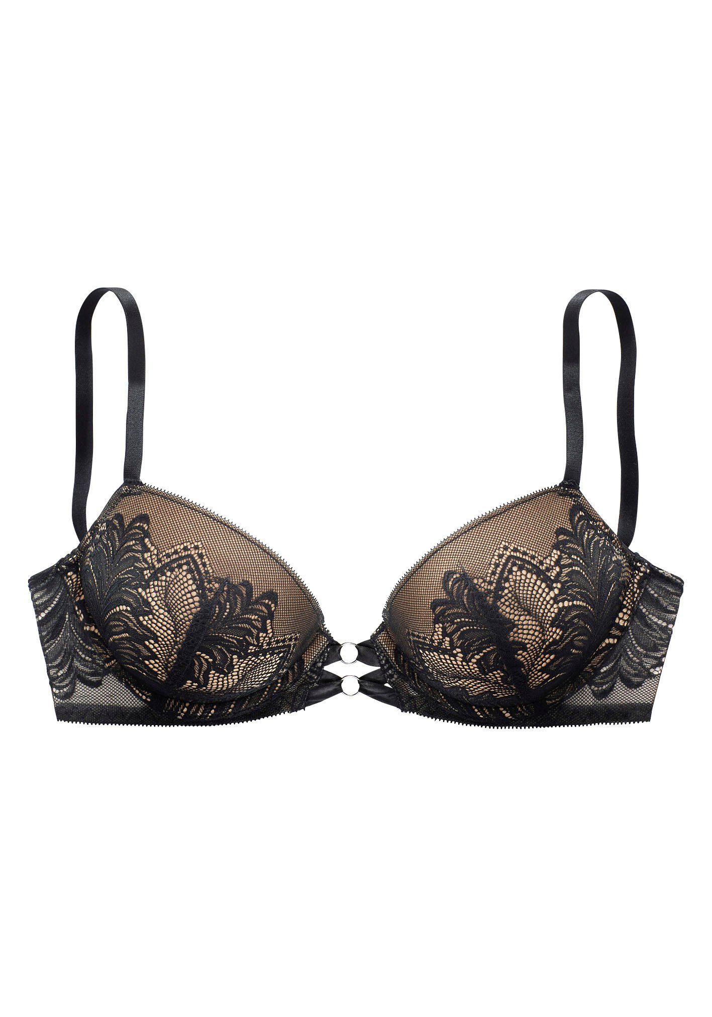 Lascana Push-up-bh bedekt met fijn, gebloemd kant, lingerie