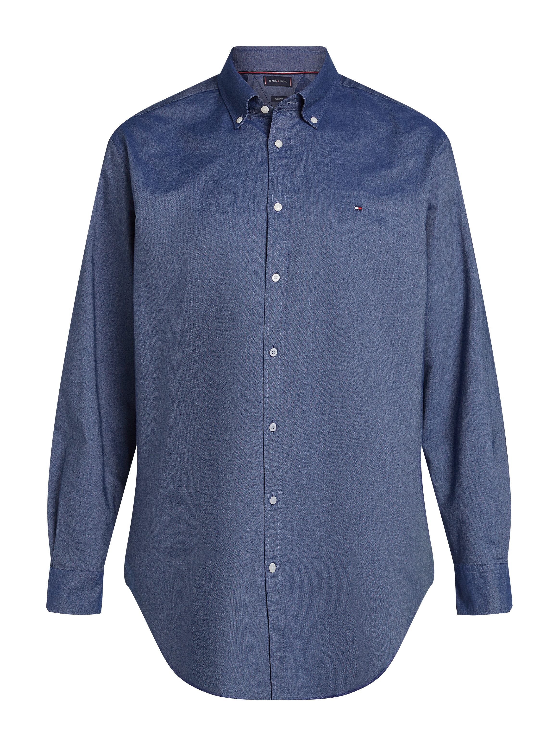 Tommy Hilfiger Overhemd met lange mouwen BT-SOLID HERITAGE OXFORD S-B in grote maten logoborduring