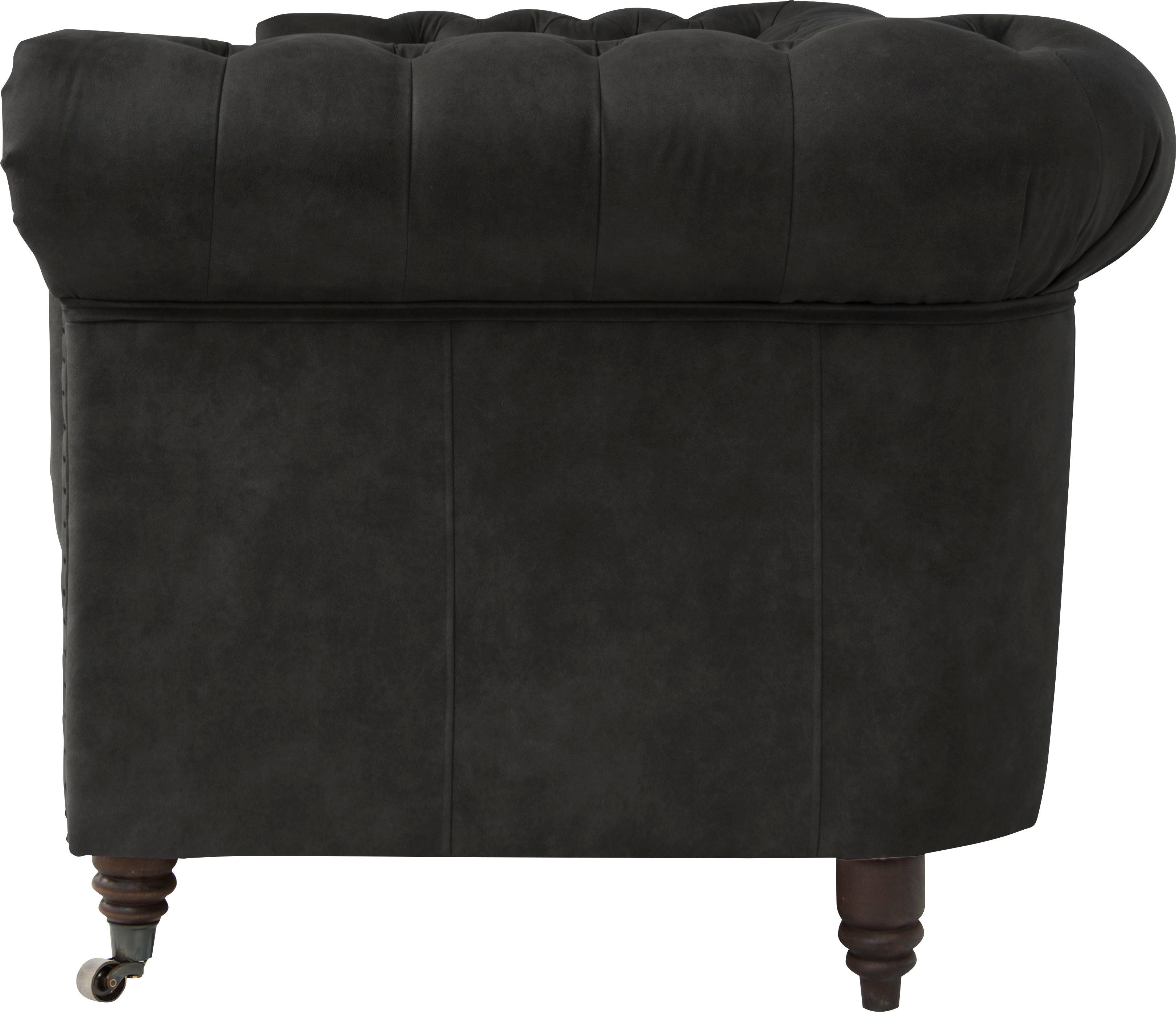 Home affaire Chesterfield-bank Aarburg luxueuze capitonnage en siernagels in chesterfield-design