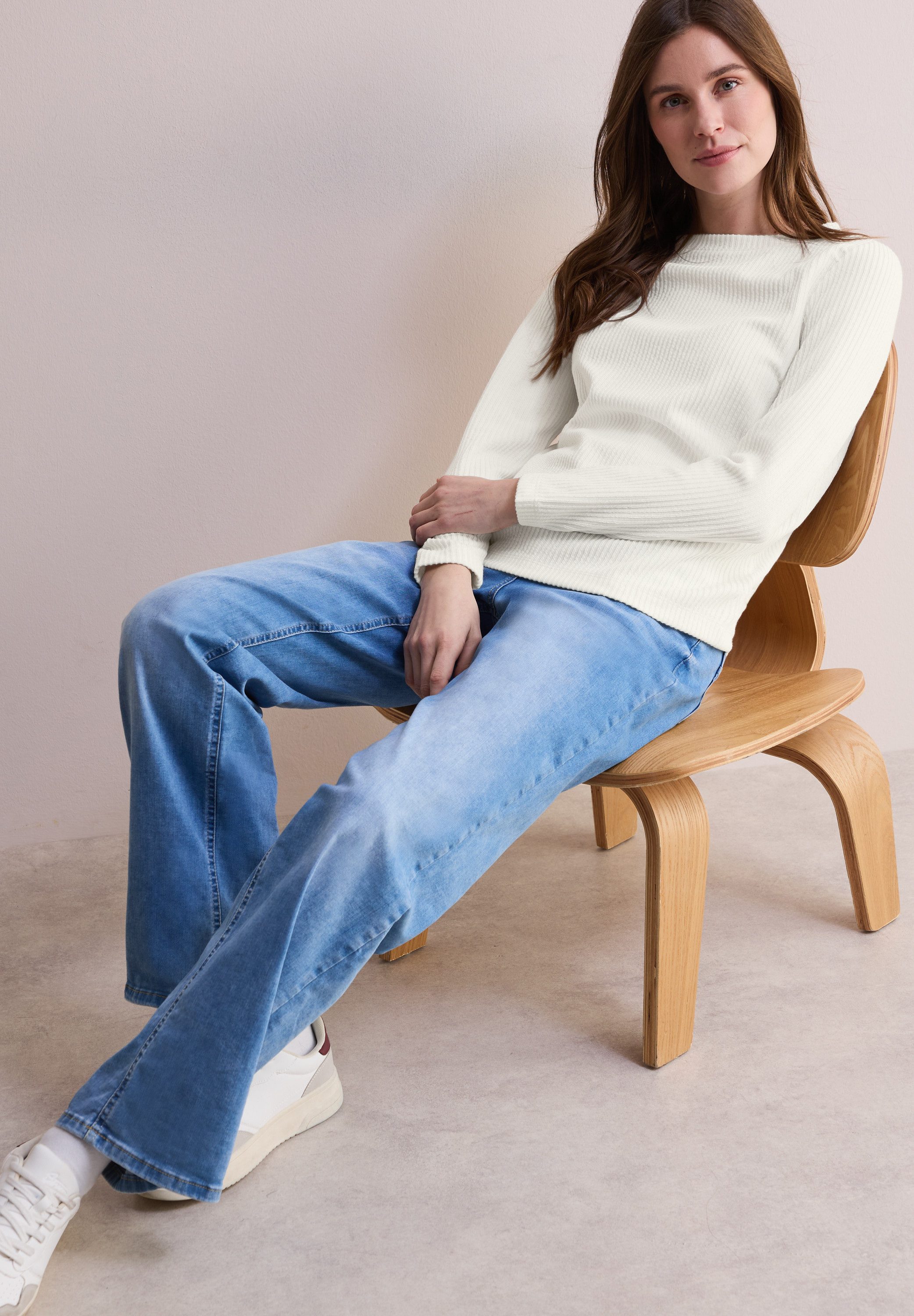 Cecil Shirt met lange mouwen met structuur