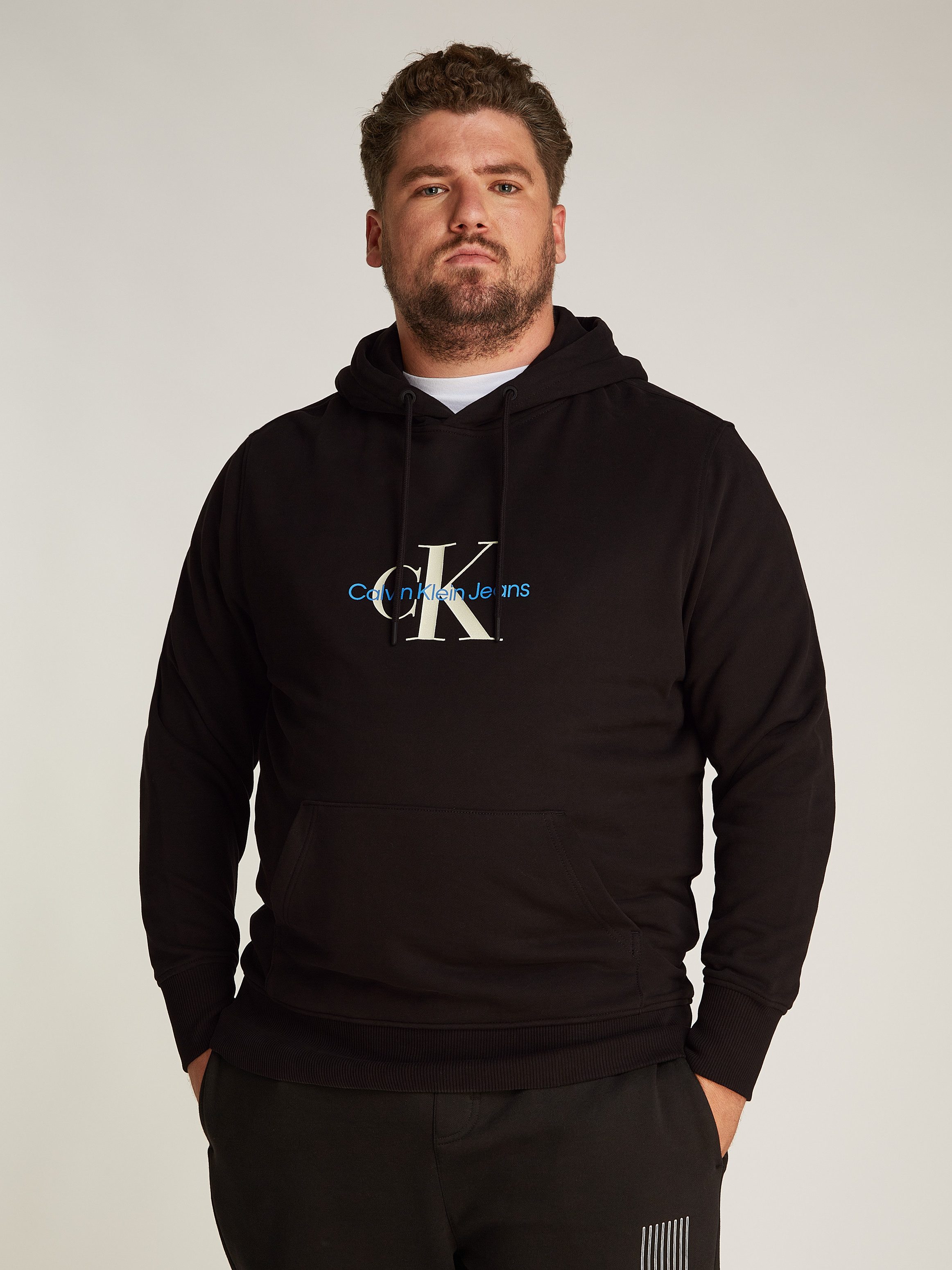 Calvin Klein Jeans Plus Hoodie Plus Distressed Monologo Hoodie