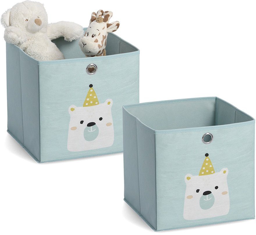 Zeller Present Organizer Icebear Opbergdoos, ruimtebesparend opklapbaar, vlies (set, 2-delig)