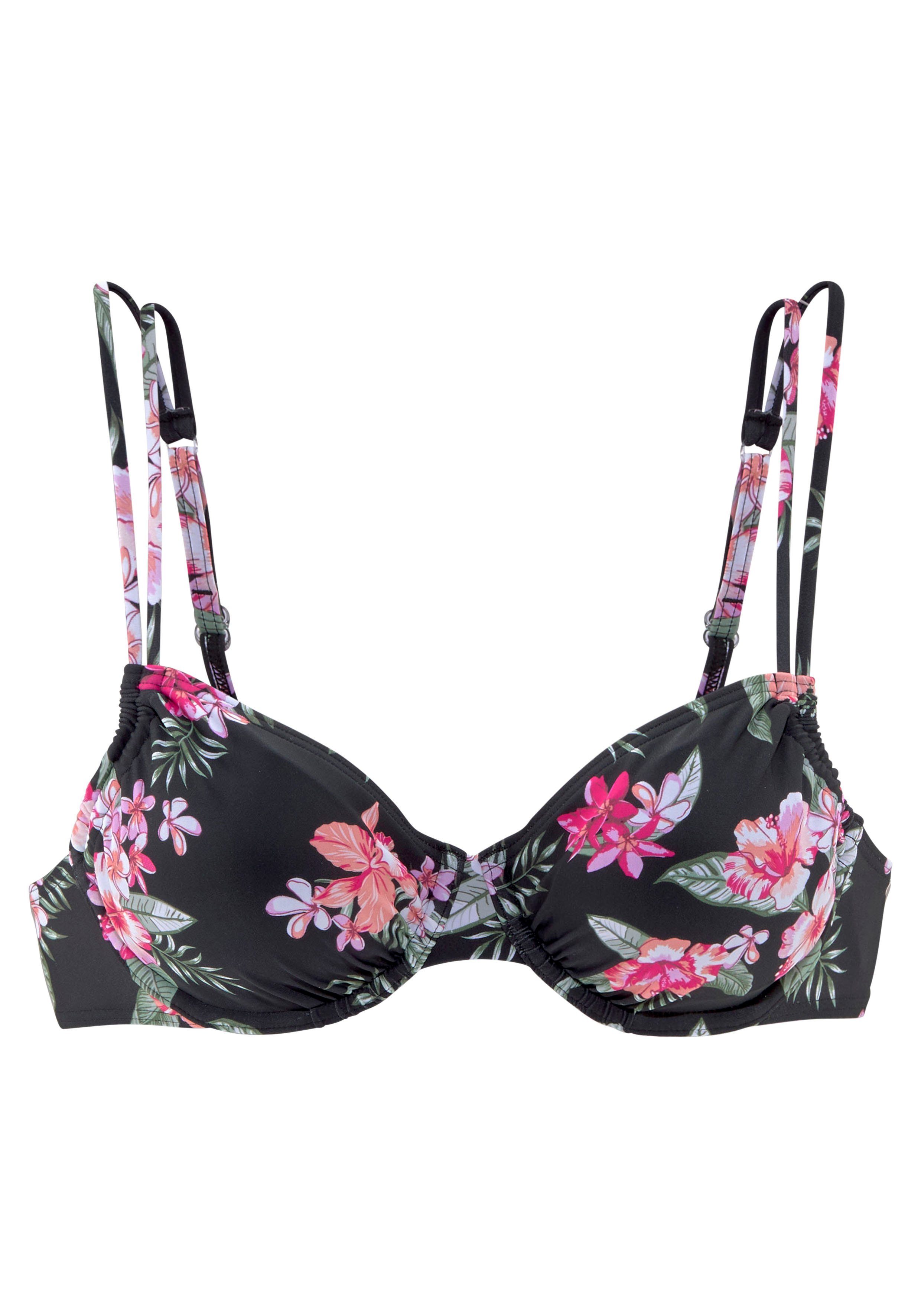 Lascana Bikinitop met beugels Santini met gebloemd design