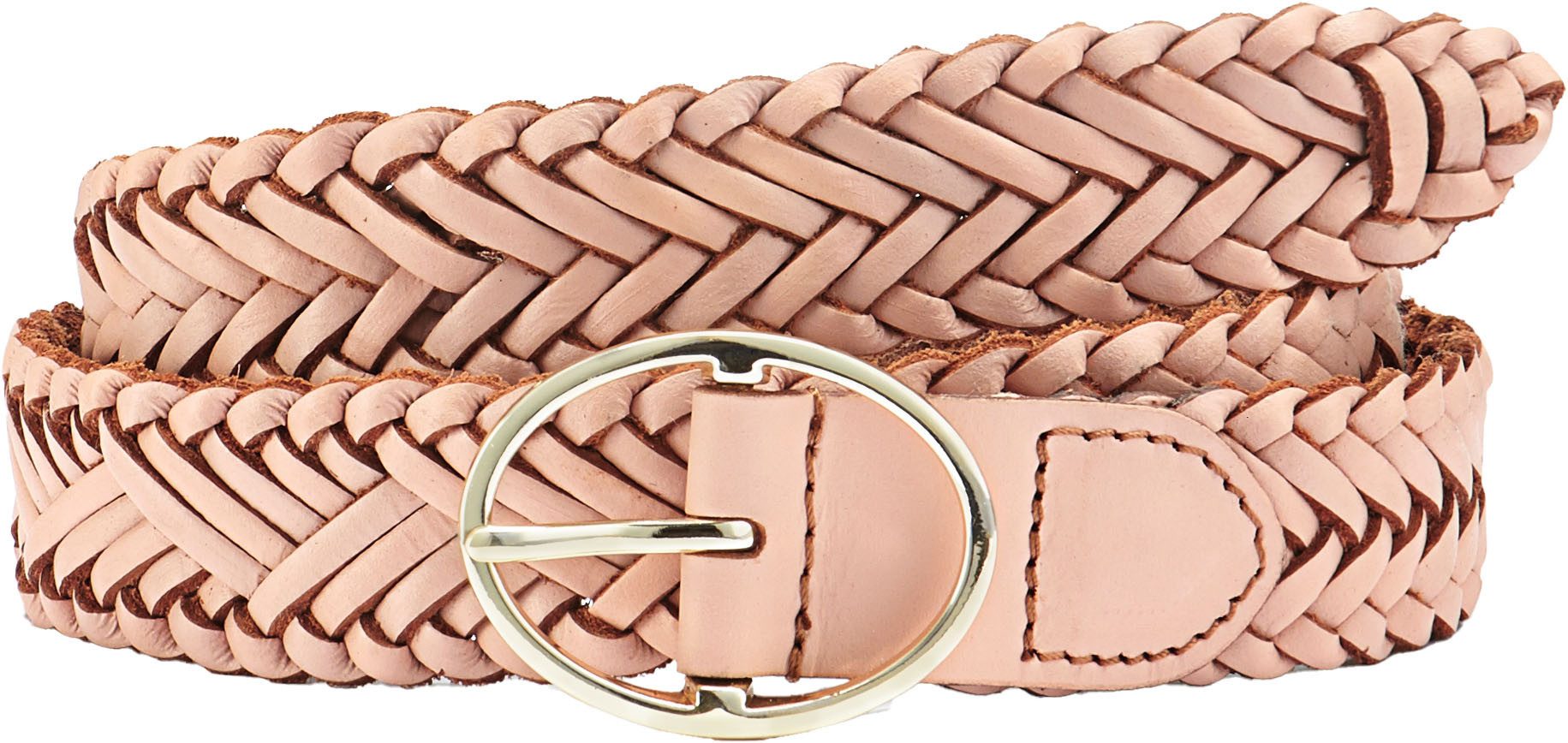 Lascana Leren riem Heupriem Vlechtriem, broekriem, riem van leer voor jeans & jurken dames brede riemen maat 90 roze