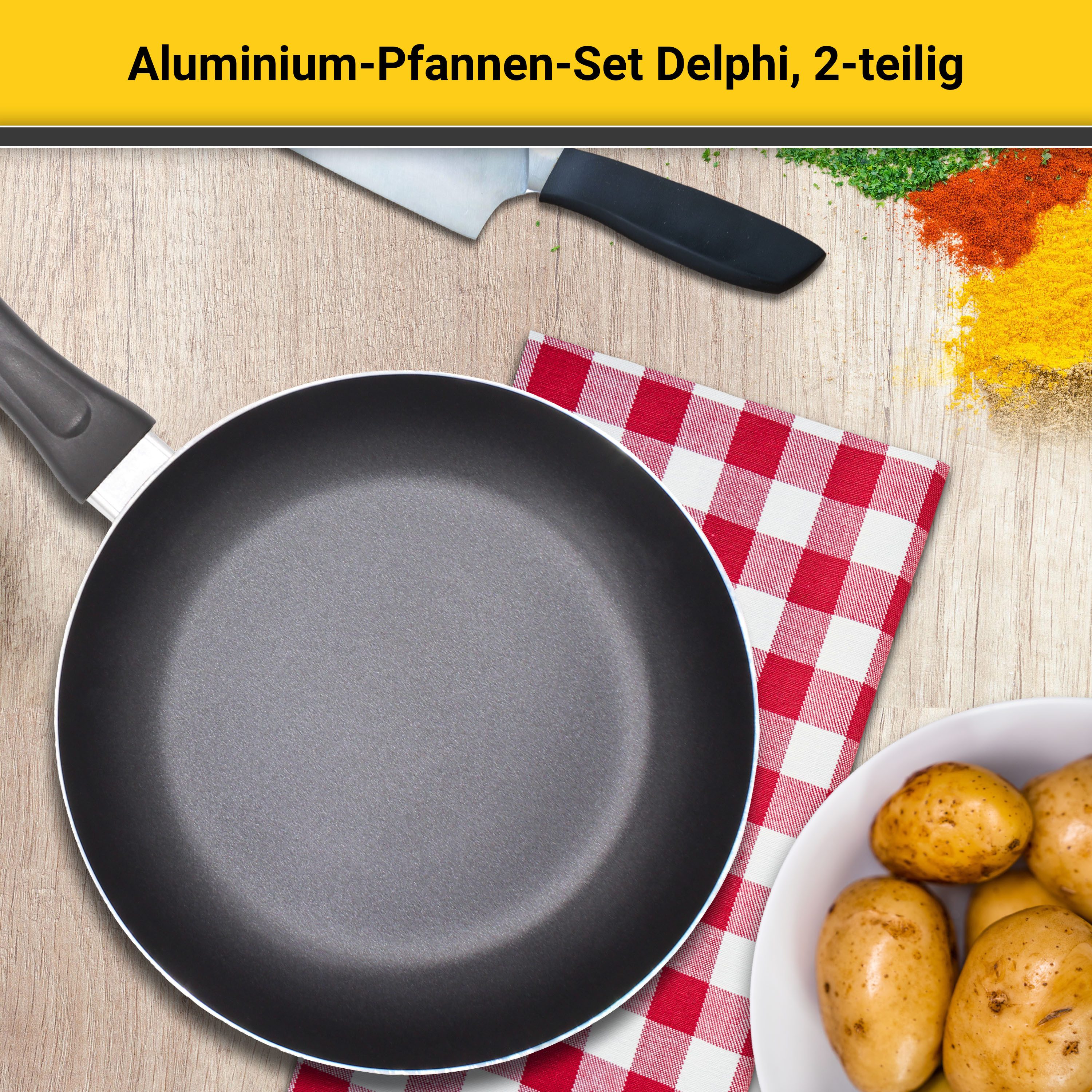 Krüger Pannenset Aluminium pannenset DELPHI 2 delig (16 + 24 cm) (set, 2-delig)