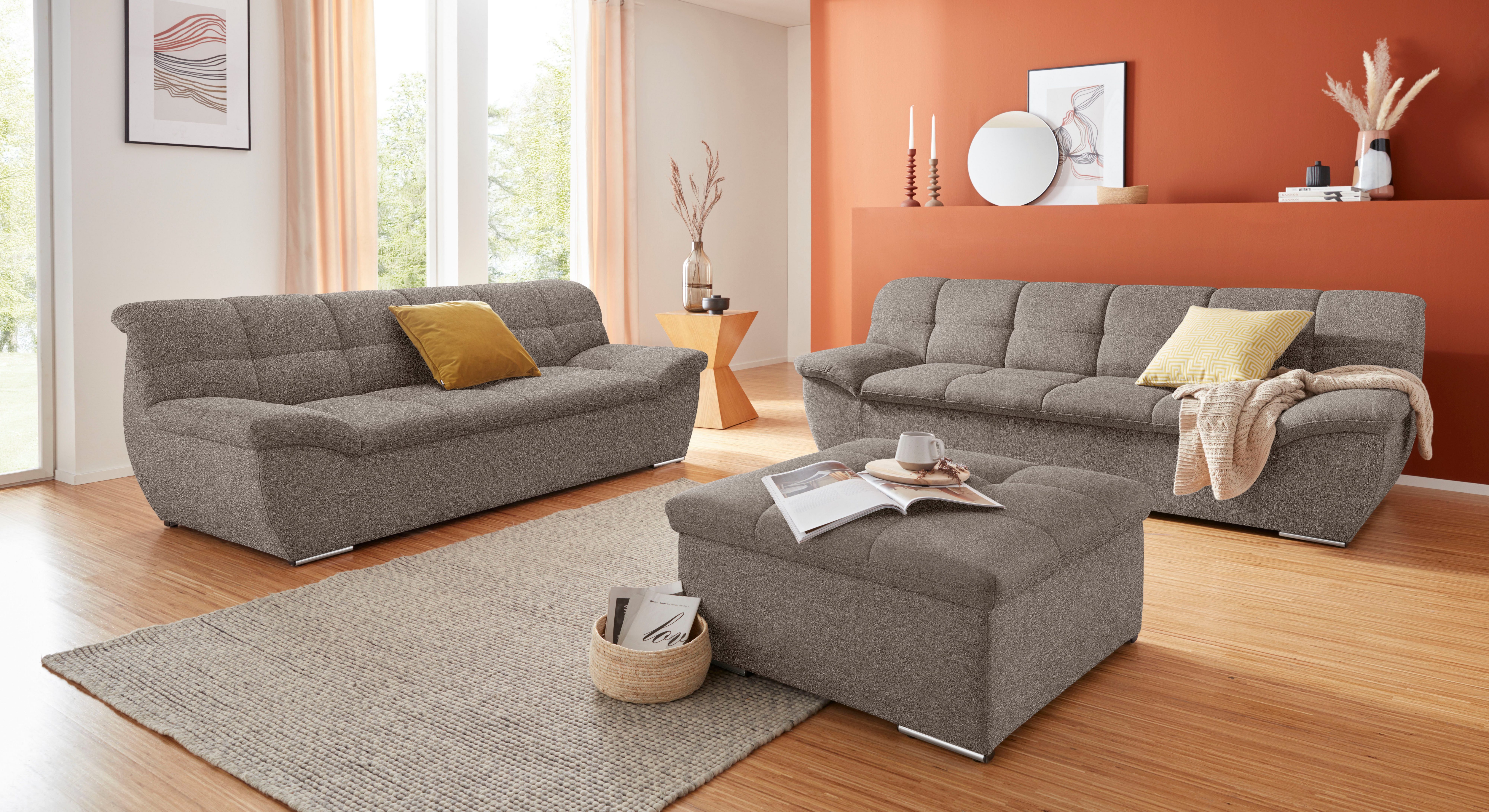 DOMO collection 3-zitsbank Lagoa, moderne zittingstikking, comfortabel en comfortabel