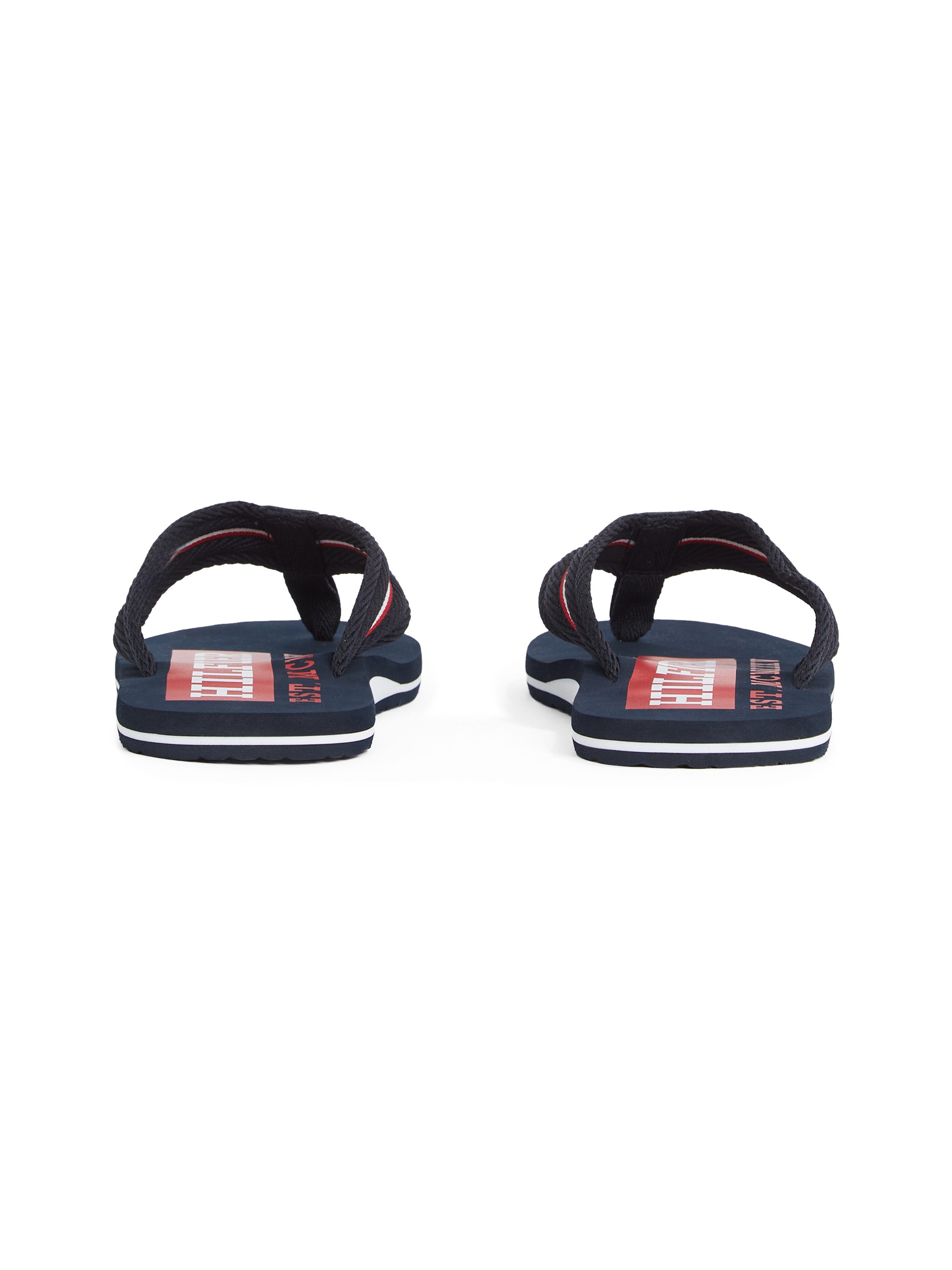 Tommy Hilfiger Teenslippers CORPORATE HILFIGER BEACH SANDAL , dianette, zomerschoen, flats, comfort-schoen met strepen