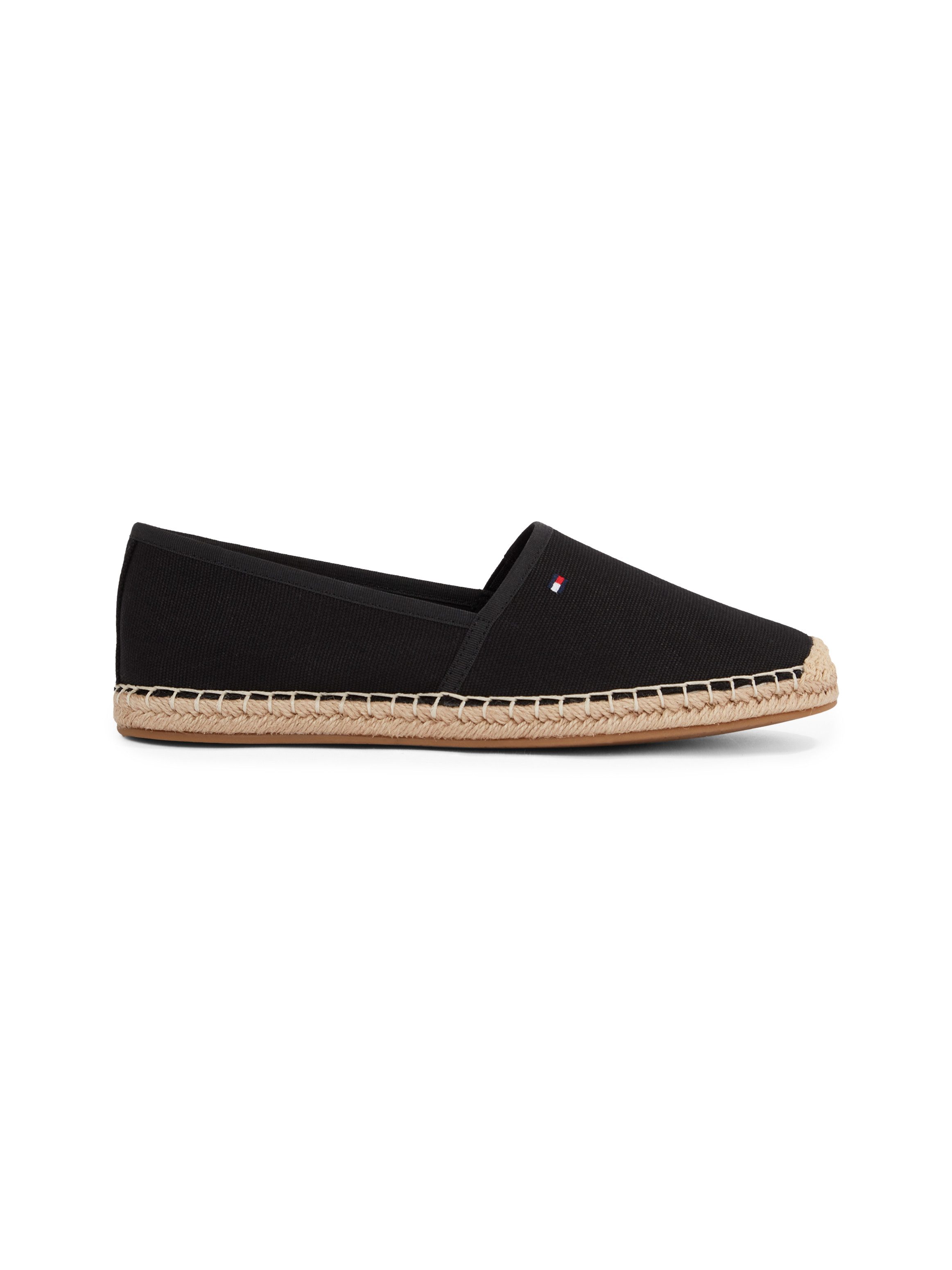 Tommy Hilfiger Espadrilles FLAG CANVAS ESPADRILLE , slippers, flats, comfortabele schoen met bamboe bekleding en decoratieve naden