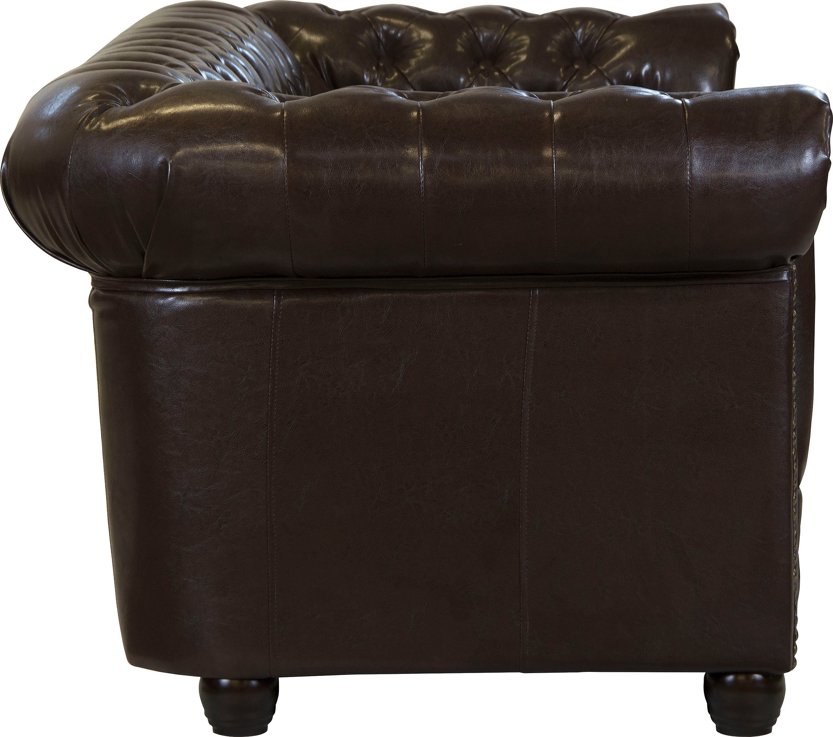 Home affaire Chesterfield-bank Rysum Chesterfield look, in 2 verschillende stoffen, 2 versies snel leverbaar