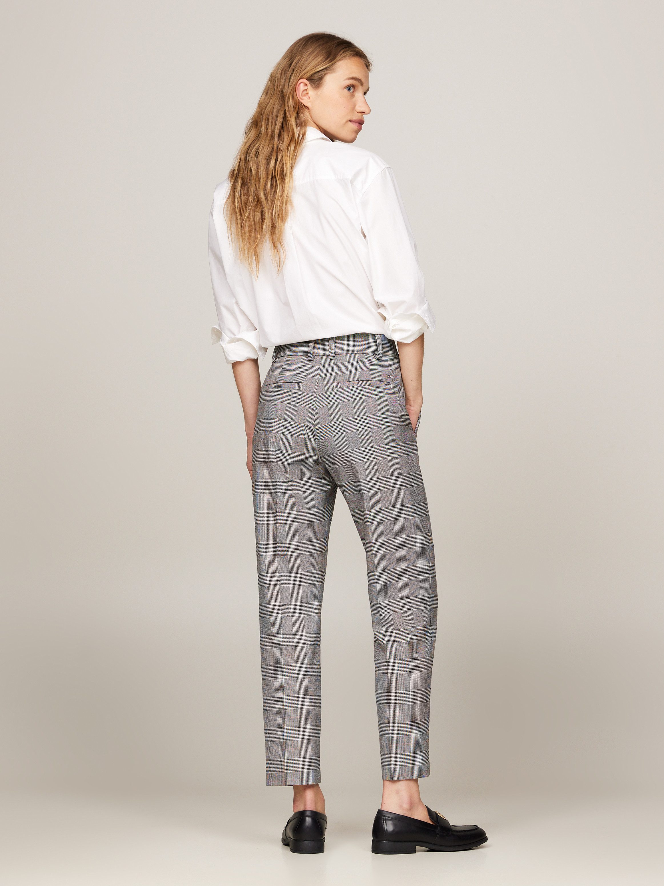 Tommy Hilfiger Geweven broek POW CHECK SLIM STRAIGHT PANT (Global Serie TH VROUWEN)