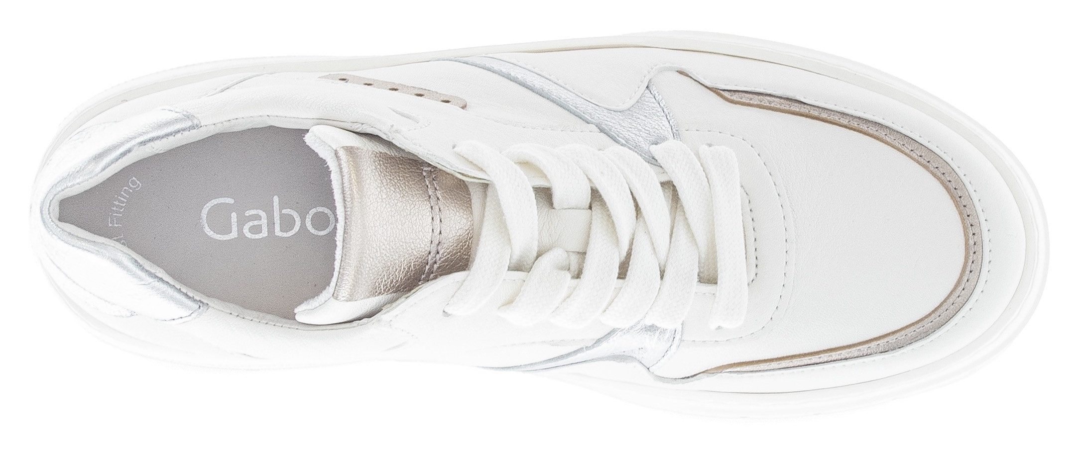 Gabor Plateausneakers , veterschoenen, lage schoen, vrijetijdsschoen, afwerkingen in metallic look