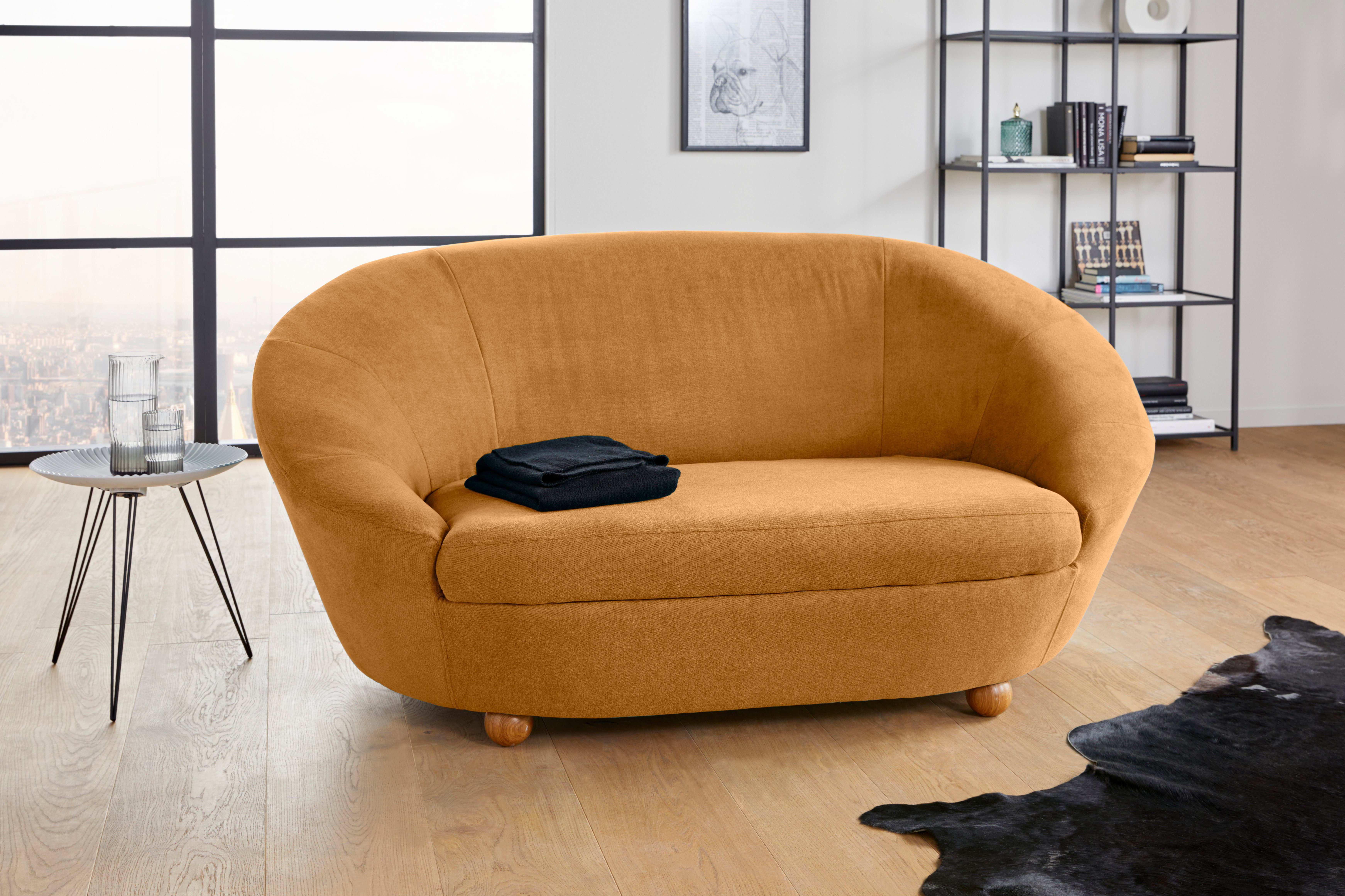 LOOKS BY WOLFGANG JOOP Bank LooksIV Ronde bank, in vele frisse kleuren ter keuze oranje, banken, 178 cm