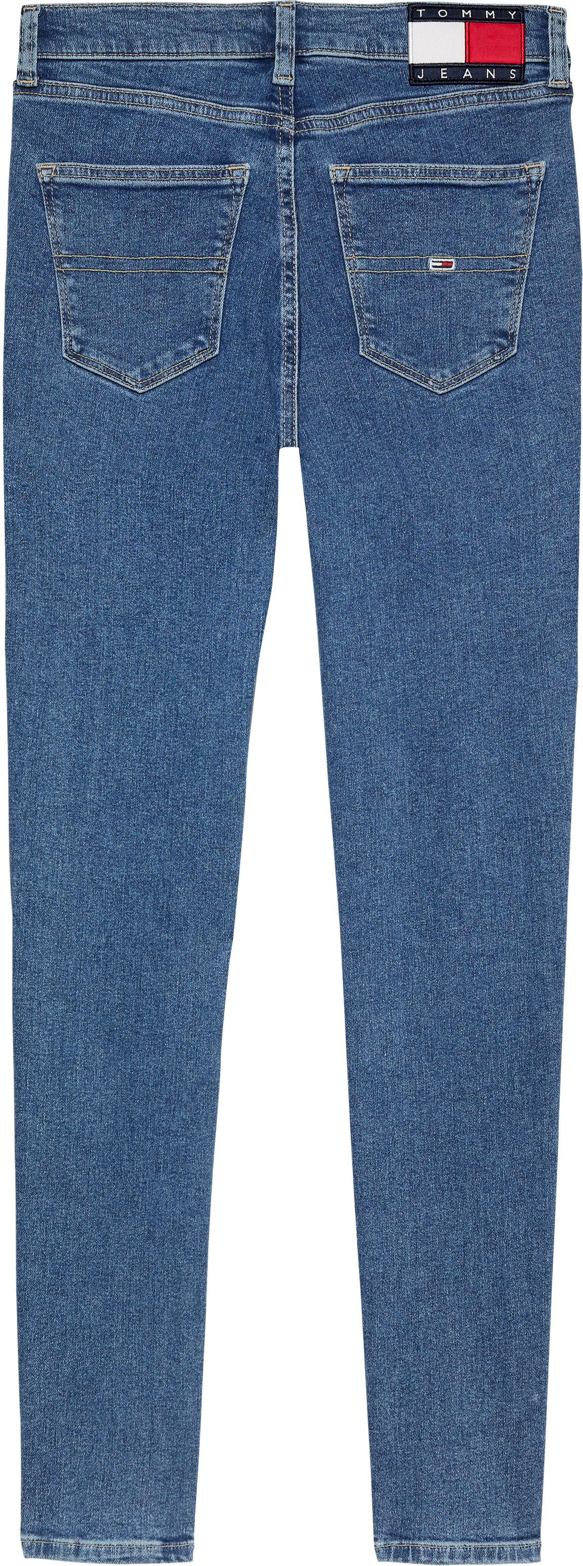 TOMMY JEANS Skinny fit jeans Nora Mid Rise Skinny Fit met wasbeurt met logo-badge