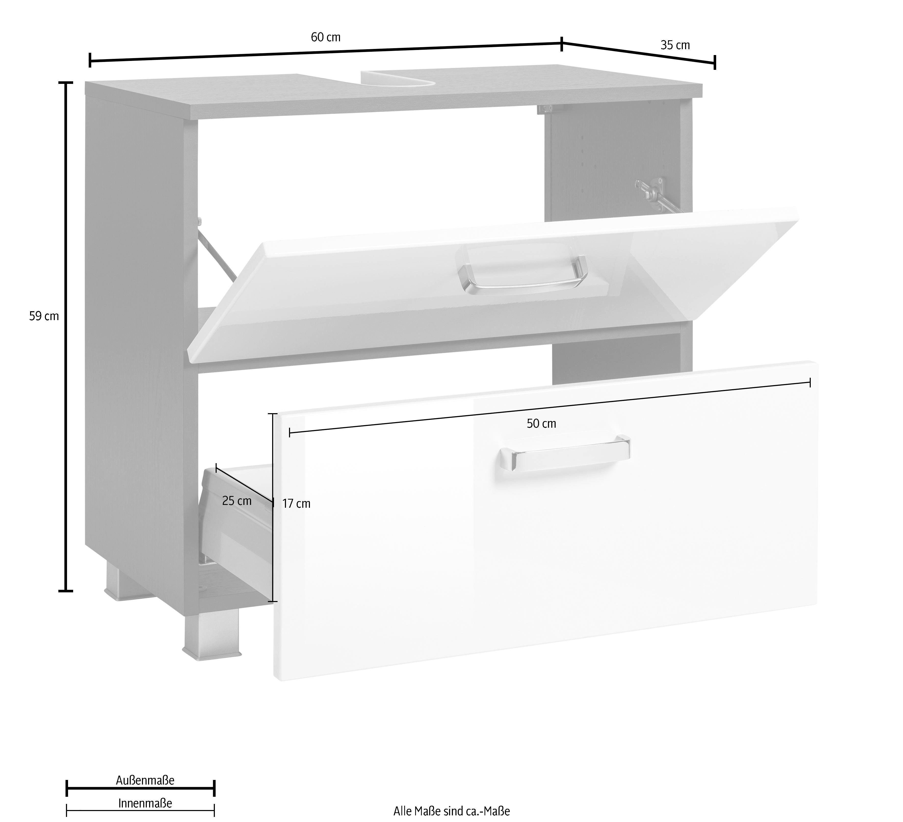 welltime Wastafelonderkast Ravenna Breedte 60 cm, met soft-closefunctie