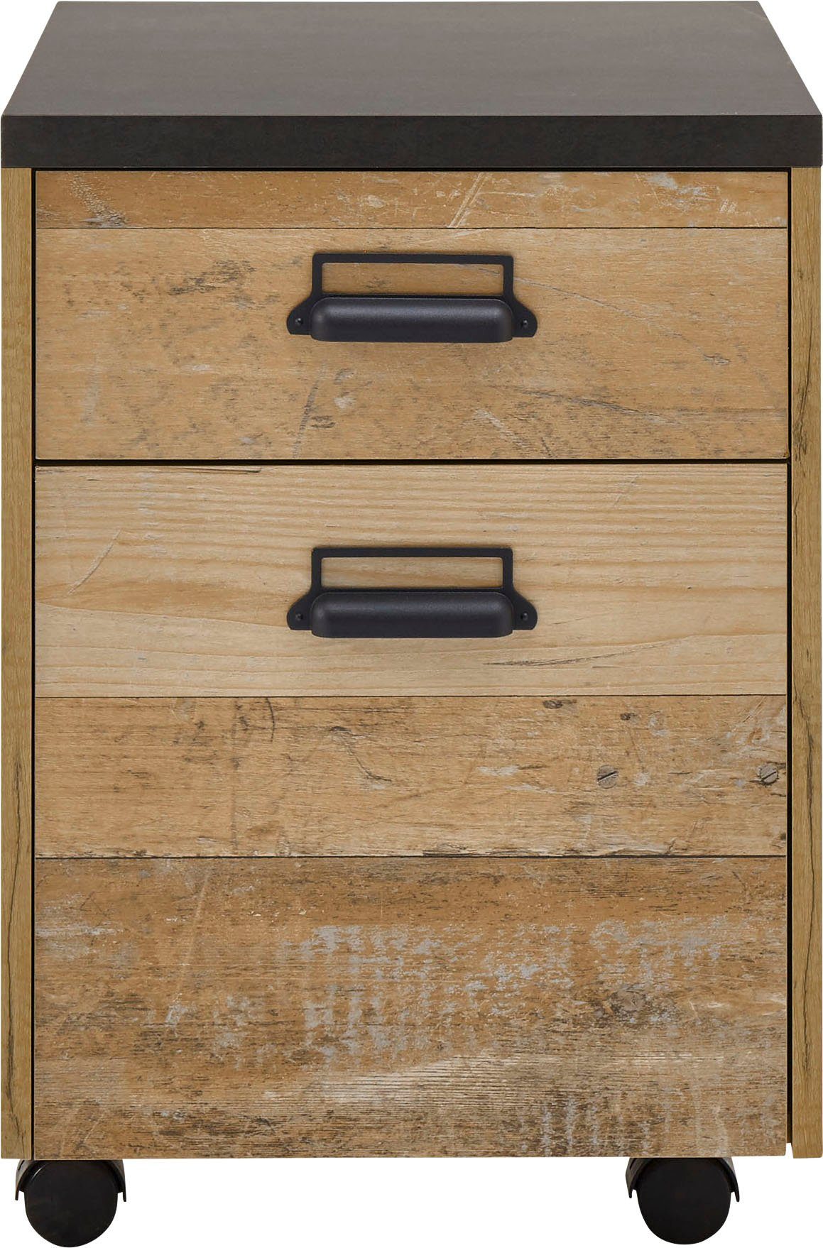 Home affaire Kastje op wieltjes Sherwood met metalen apotheker handgrepen, breedte 47 cm, soft-close functie