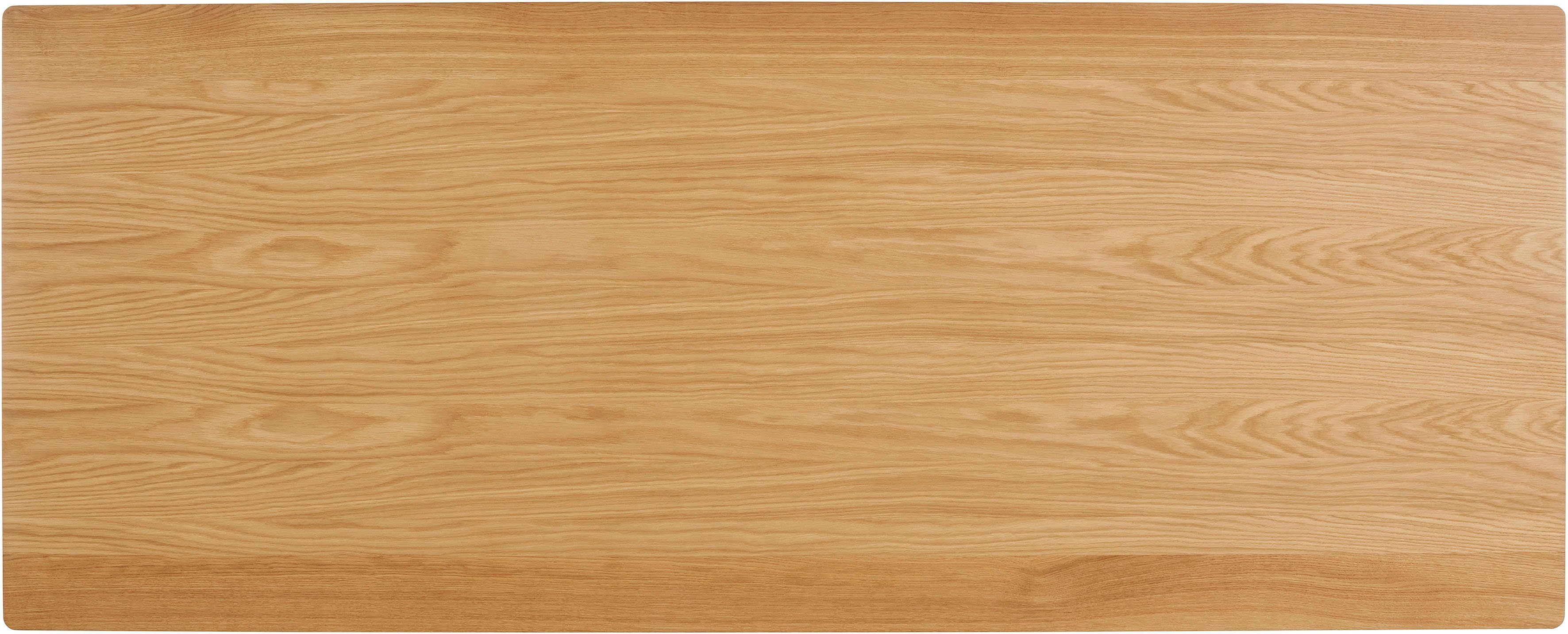 OTTO products Eettafel Flemming Massief eikenhout, 175 cm of 225 cm, elegant gewelfd tafelblad