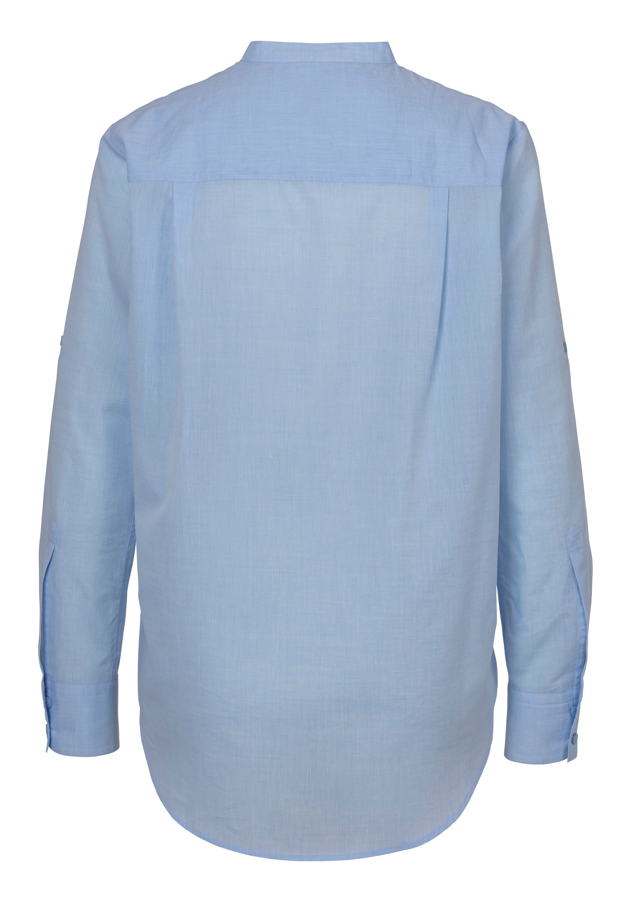 Boss Orange Klassieke blouse Befelize Premium Damesmode Chambray kwaliteit staande kraag