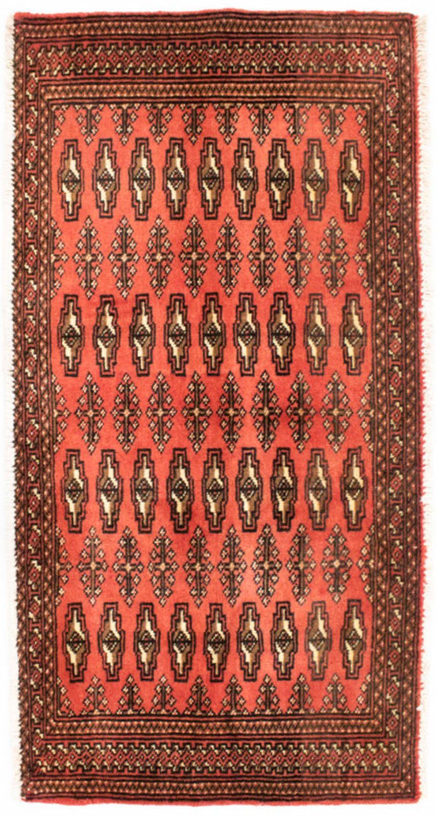 morgenland wollen kleed turkaman vloerkleed met de hand geknoopt roest bruin