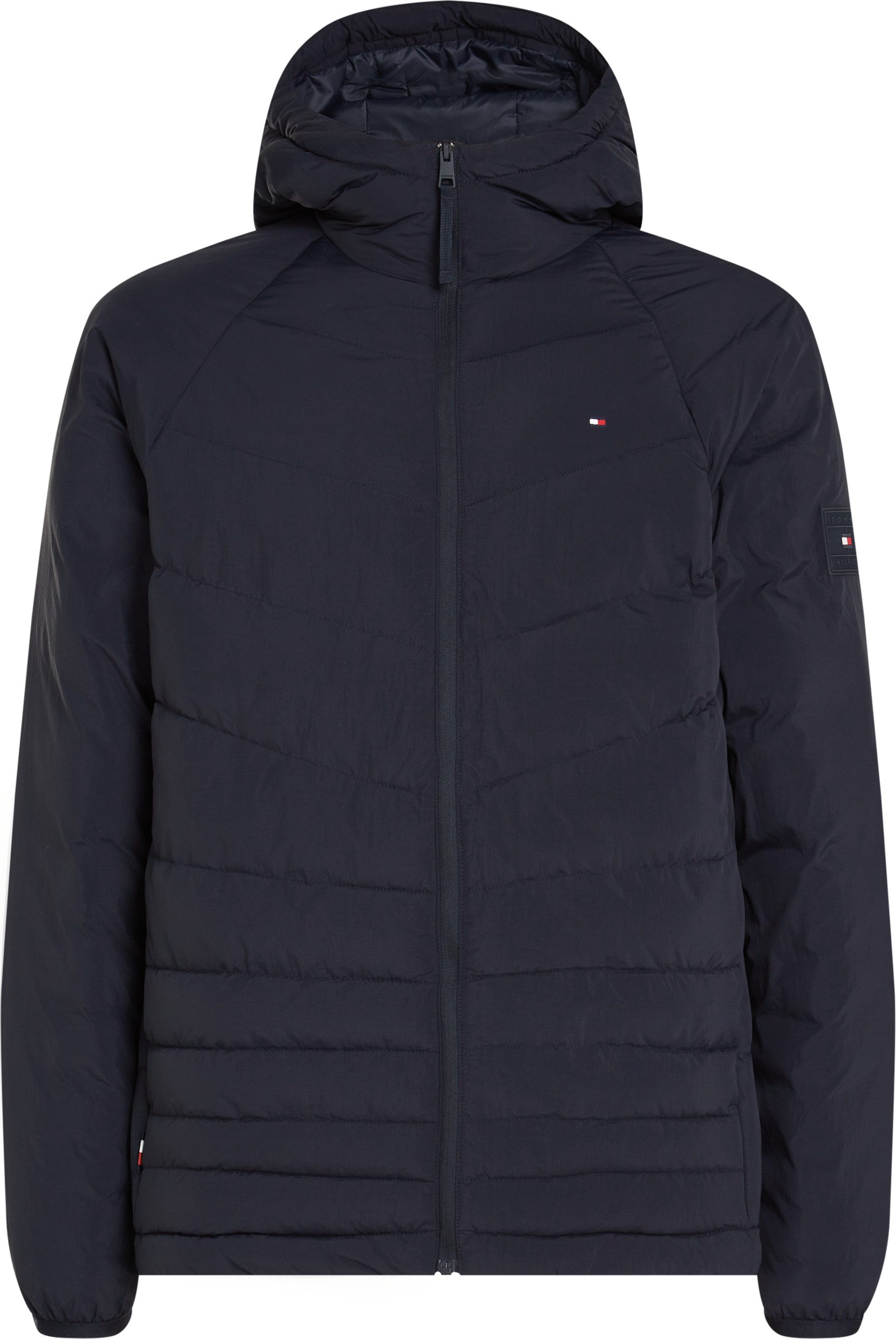Tommy Hilfiger Gewatteerde jas BT-MIX QUILT HOODED JACKET-B in grote maten, logoborduring