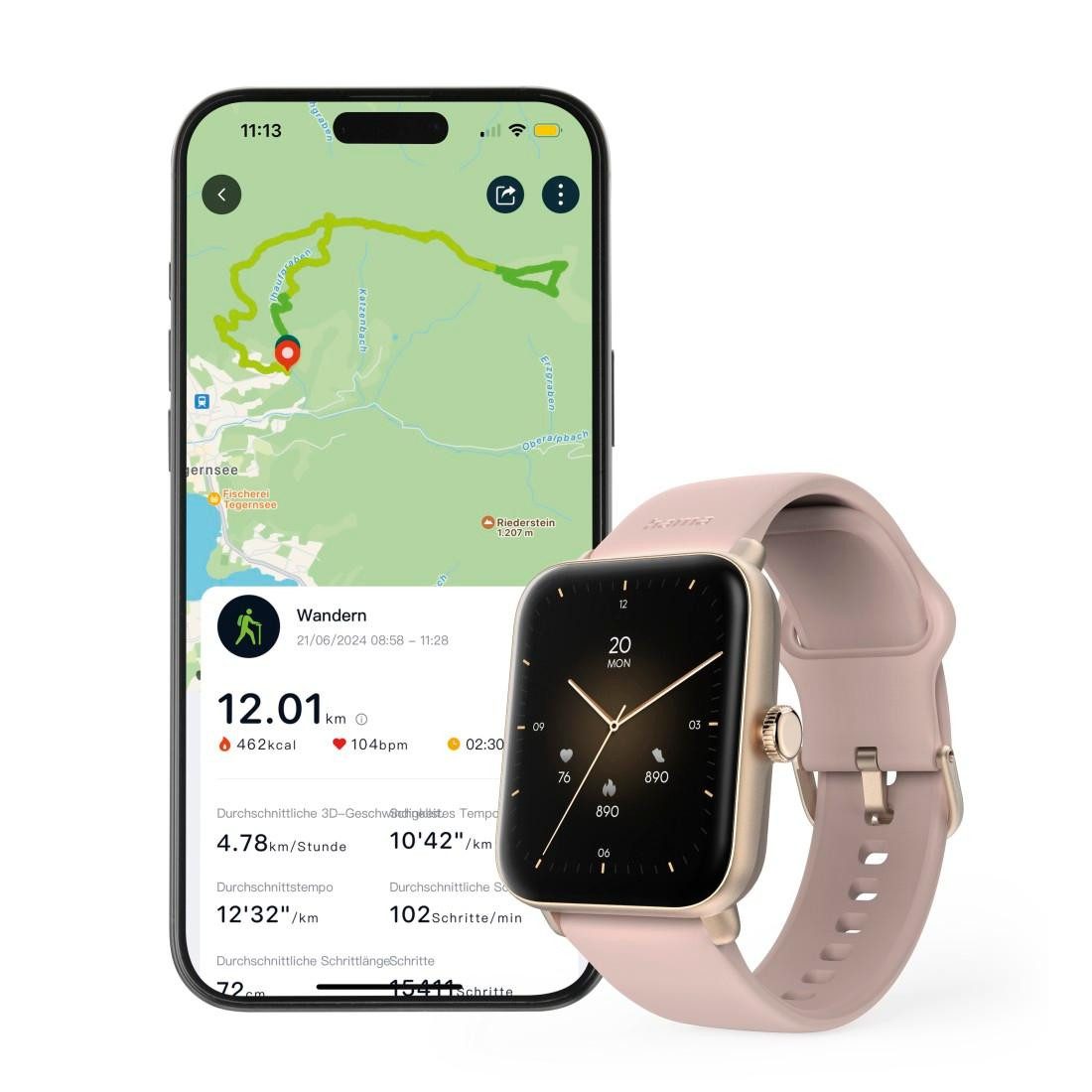 Hama Smartwatch 1,65“ met GPS (fitness, belfunctie, hartslag, waterdicht)