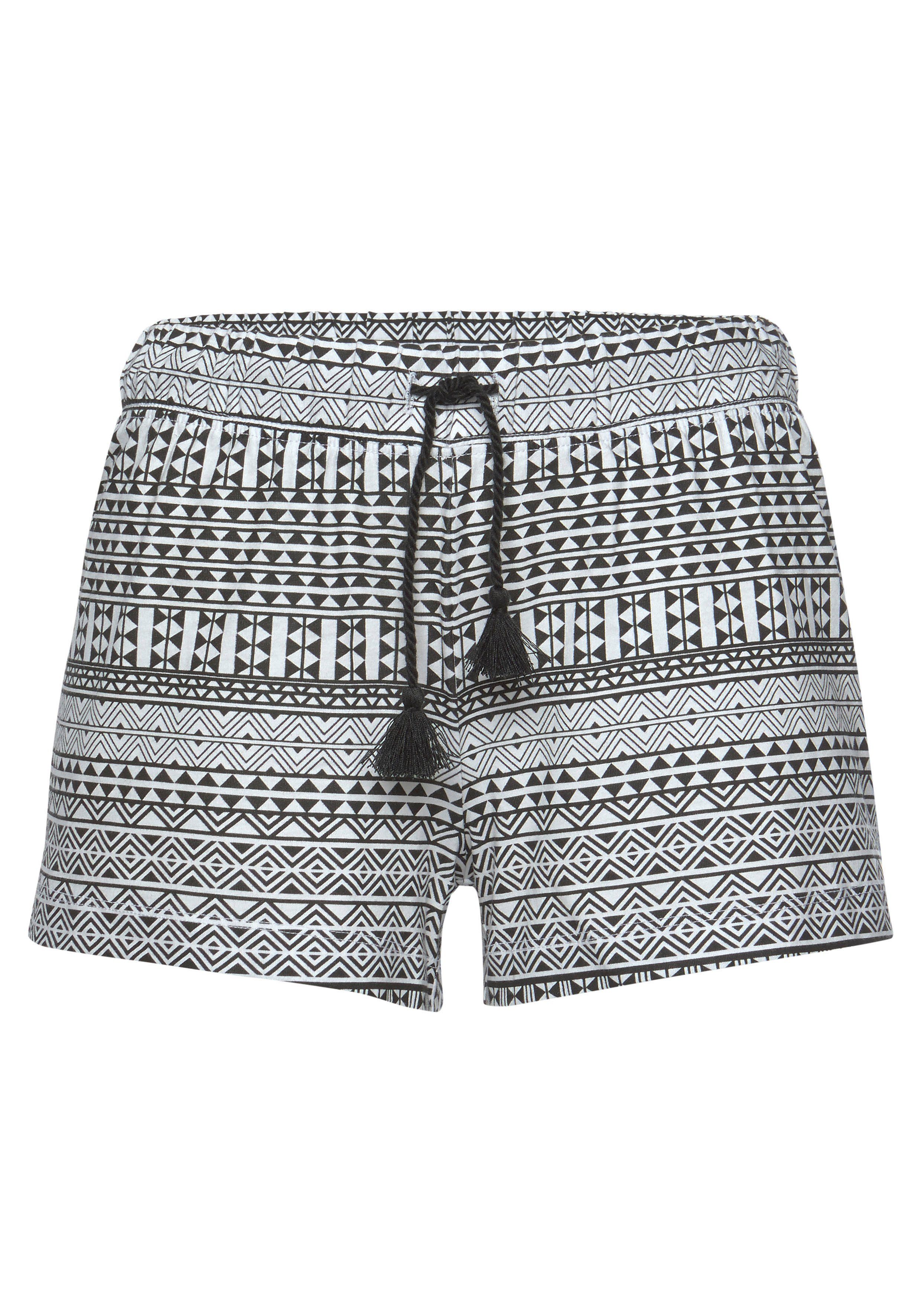 Vivance Dreams Shortama met zwart/wit etnomotief (2-delig, 1 stuk)