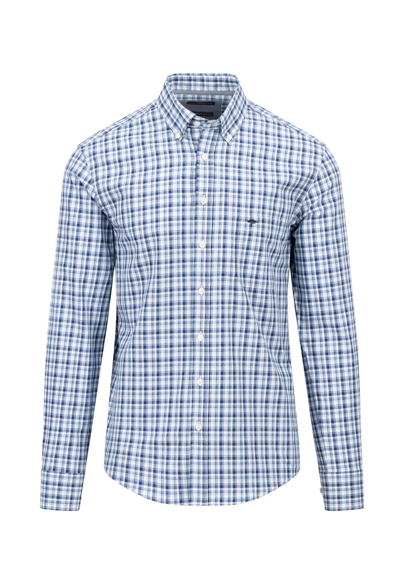 FYNCH-HATTON Overhemdjasje met ruitpatroon heren overshirts maat XXL blauw