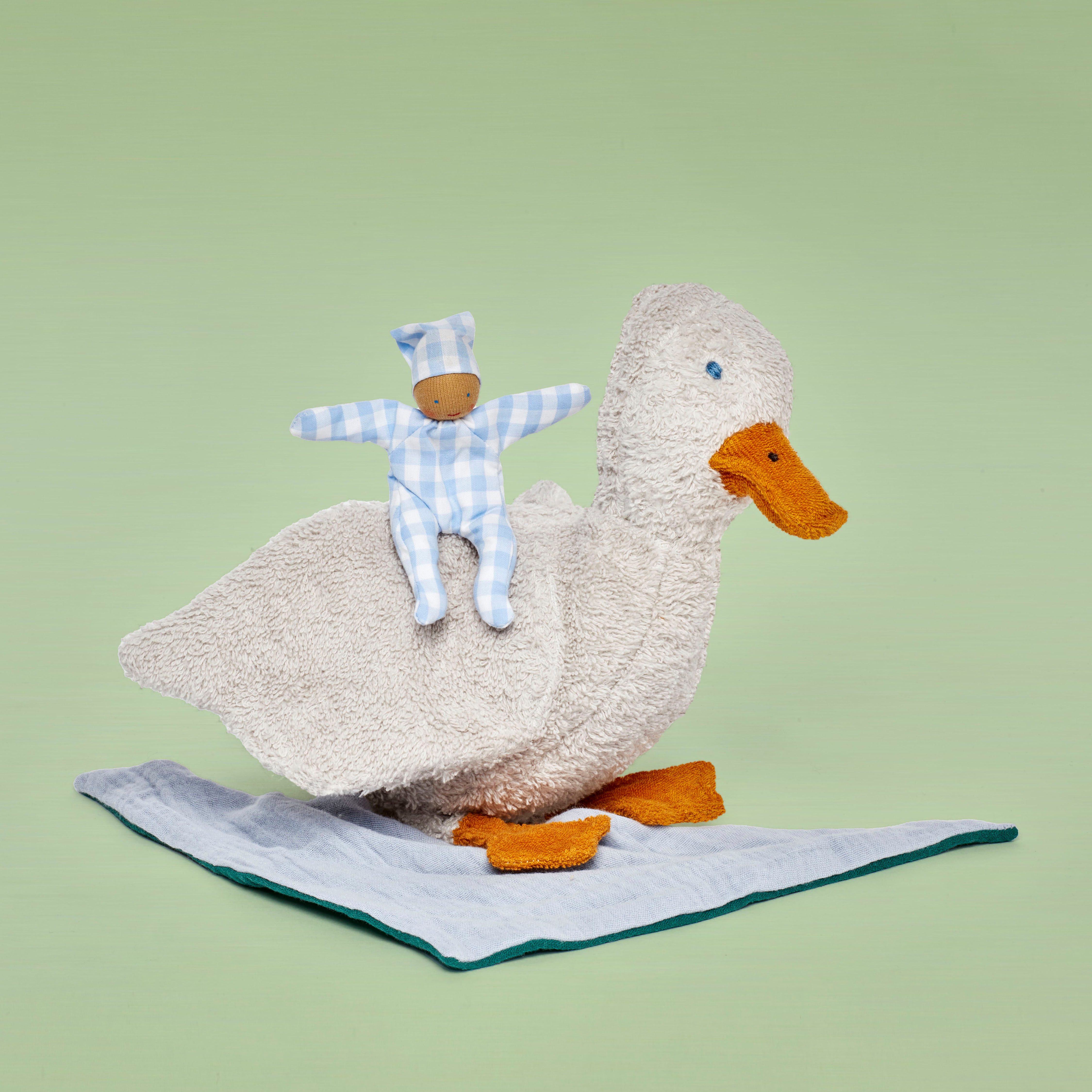 Käthe Kruse Knuffelbeest Enzo eend, liggend