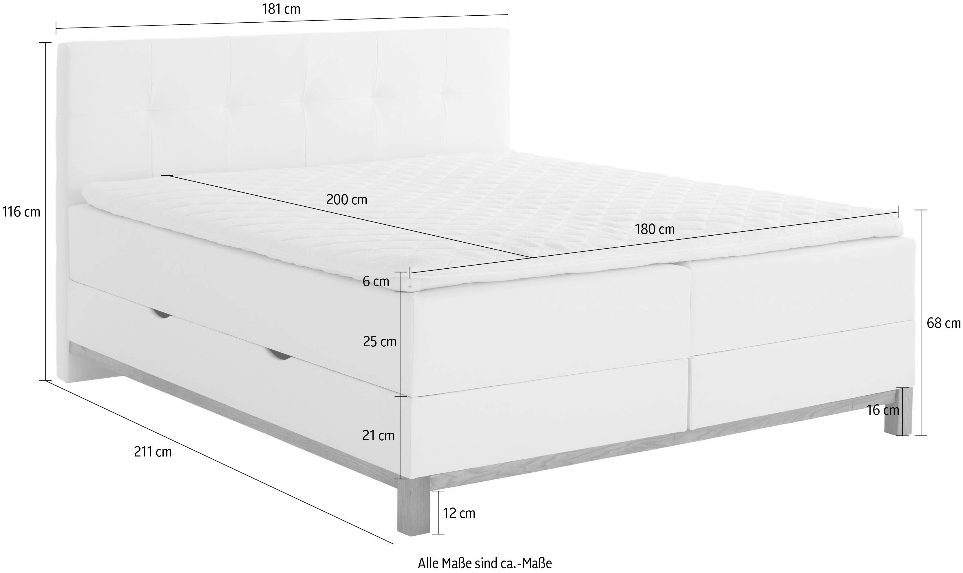 meise.möbel Boxspring Catania met bedkist en topmatras